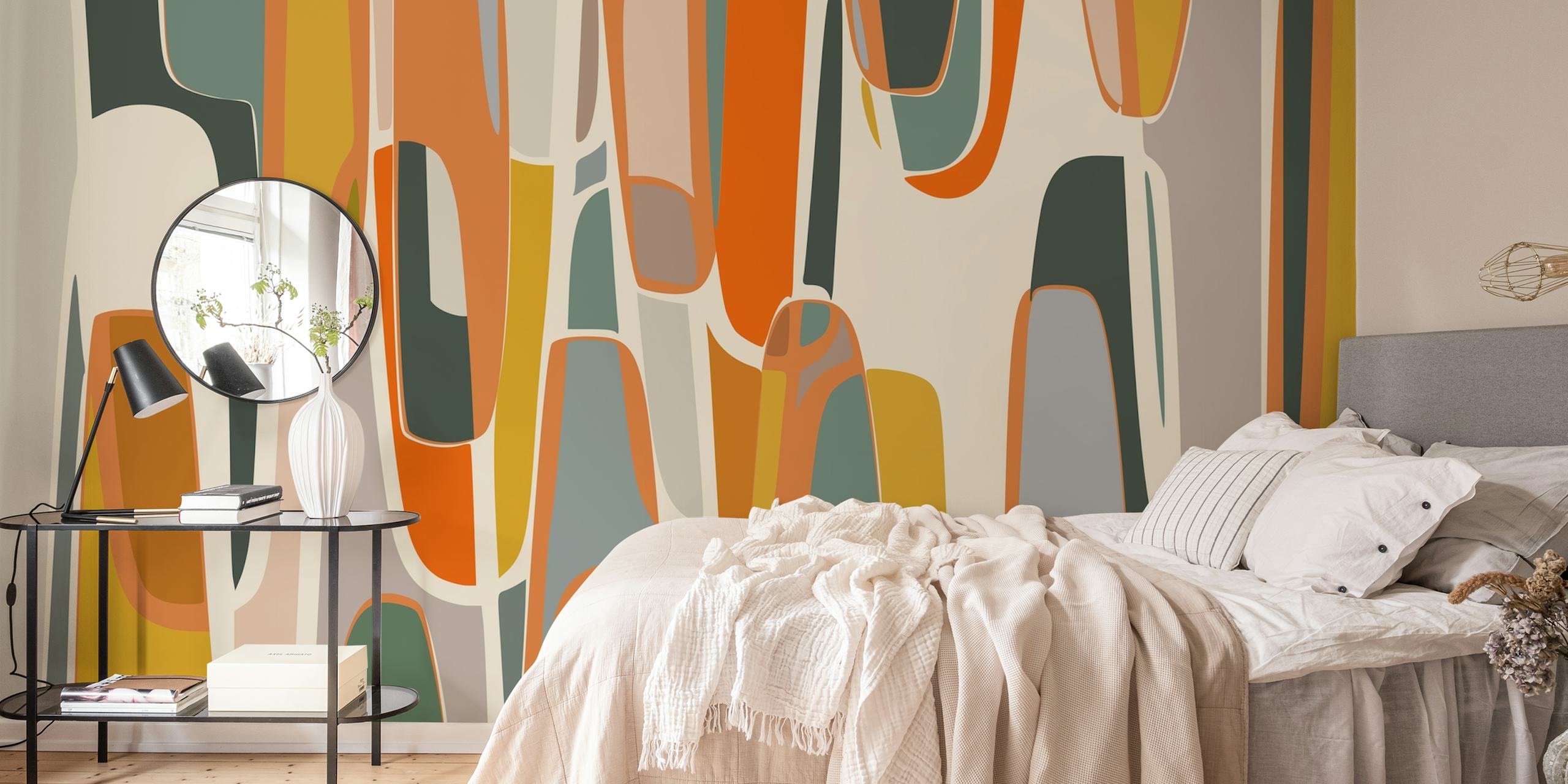 Abstract digital art wallpaper - Rounded Tips wall mural displayed