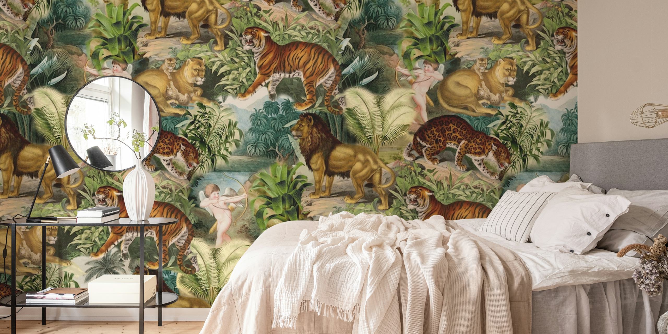 Forest wallpaper design in a room