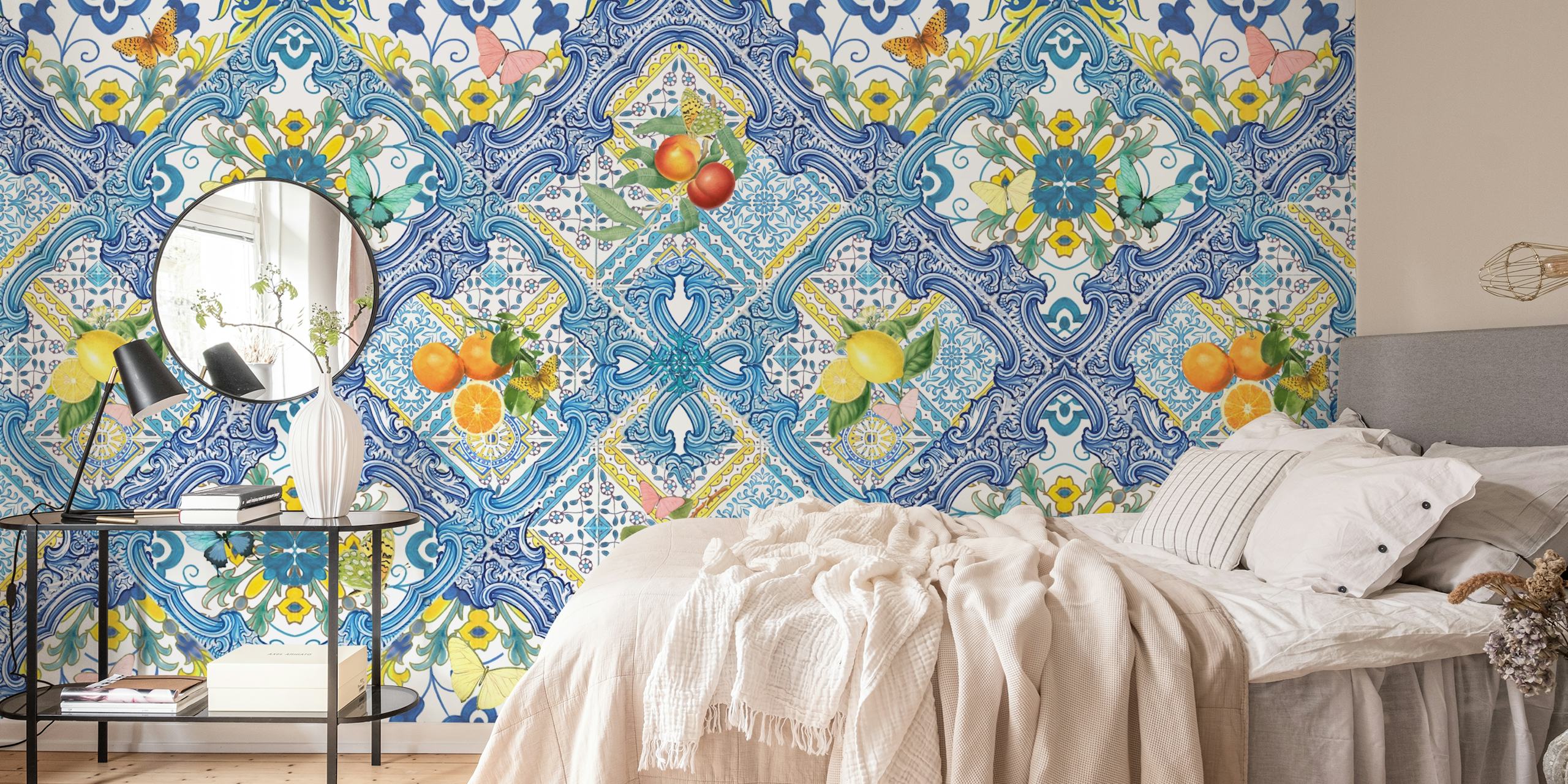 Mediterranean wallpaper con arance