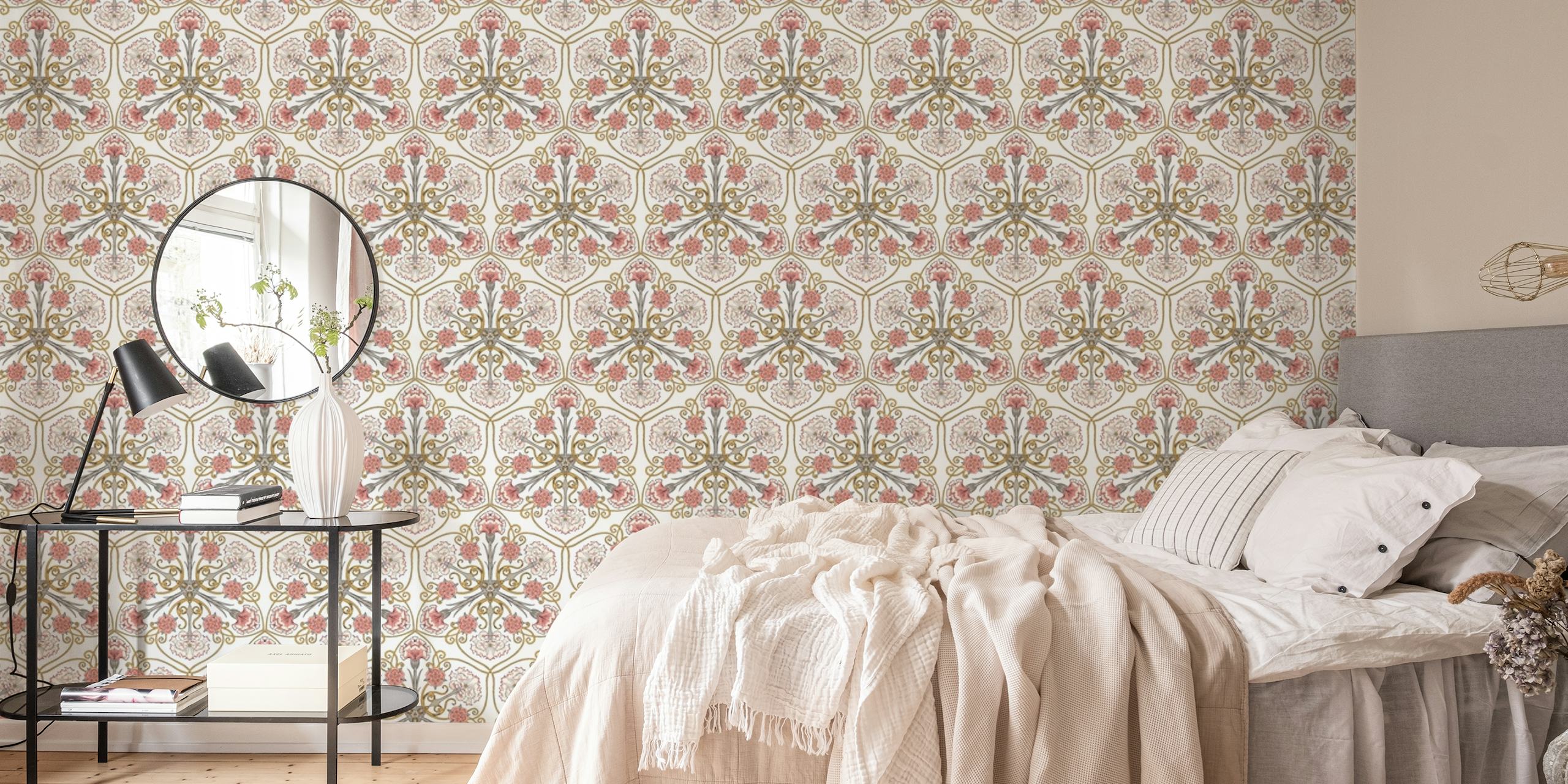 Mandala - Roses and Carnations wallpaper