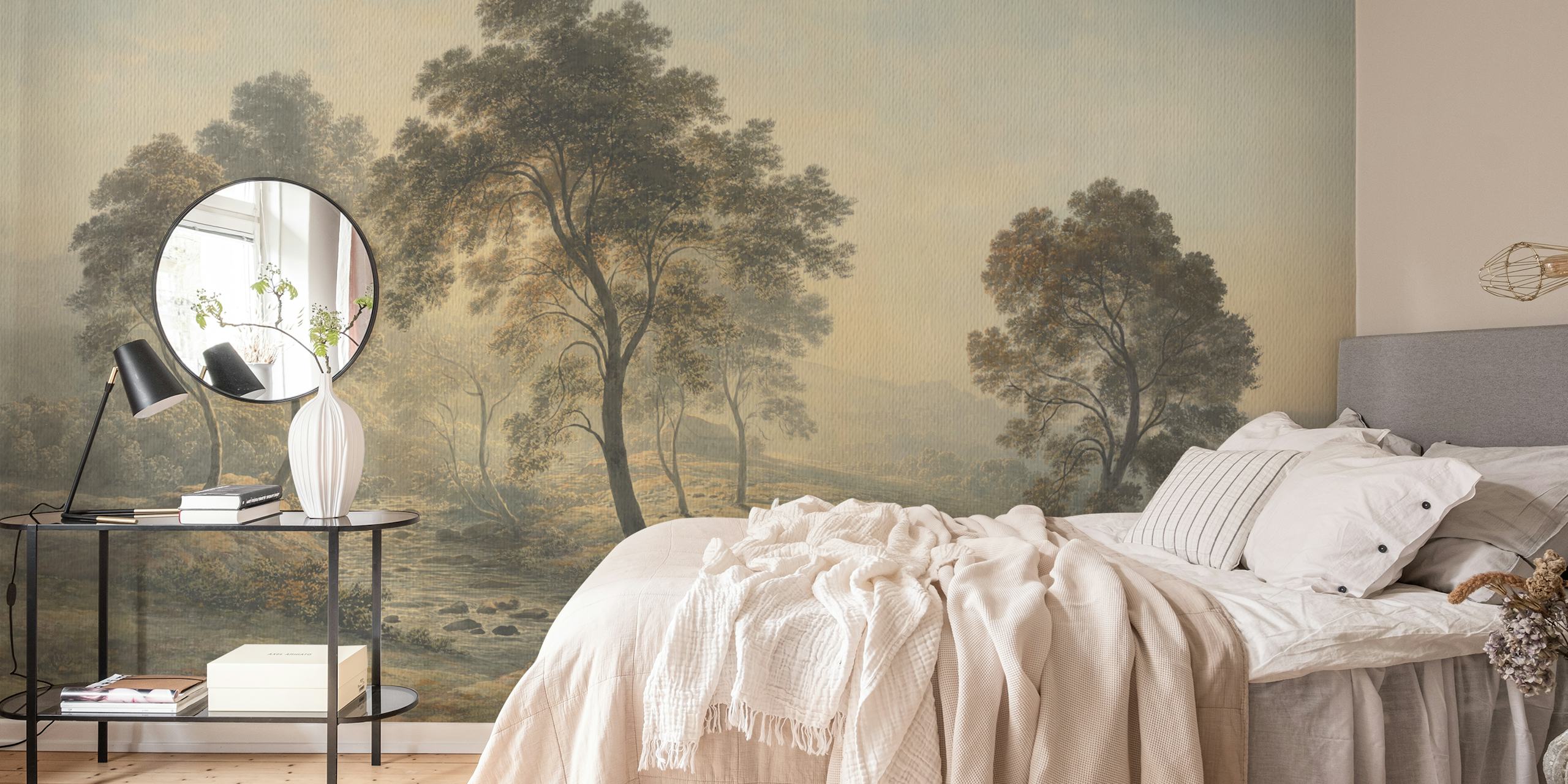 Enchanted River Forest wallpaper in a room