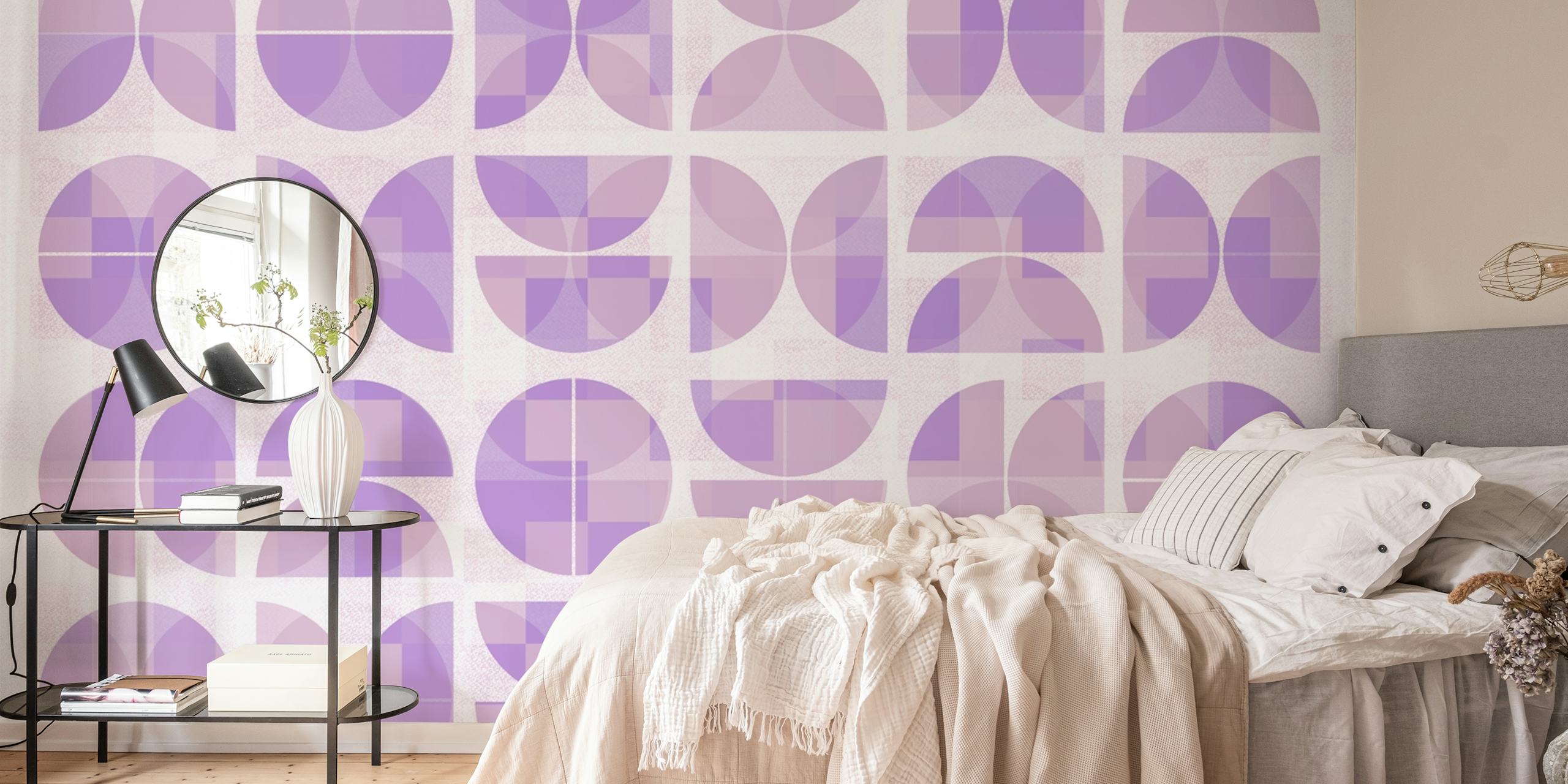 Tapeta Pastel Lilac Bauhaus v místnosti