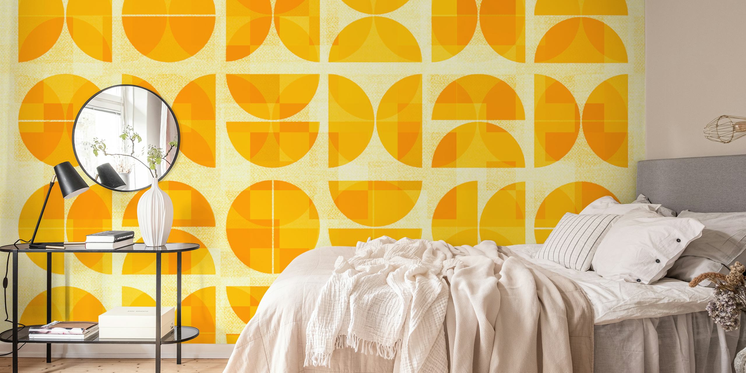 Yellow geometric shapes and patterns wallpaper