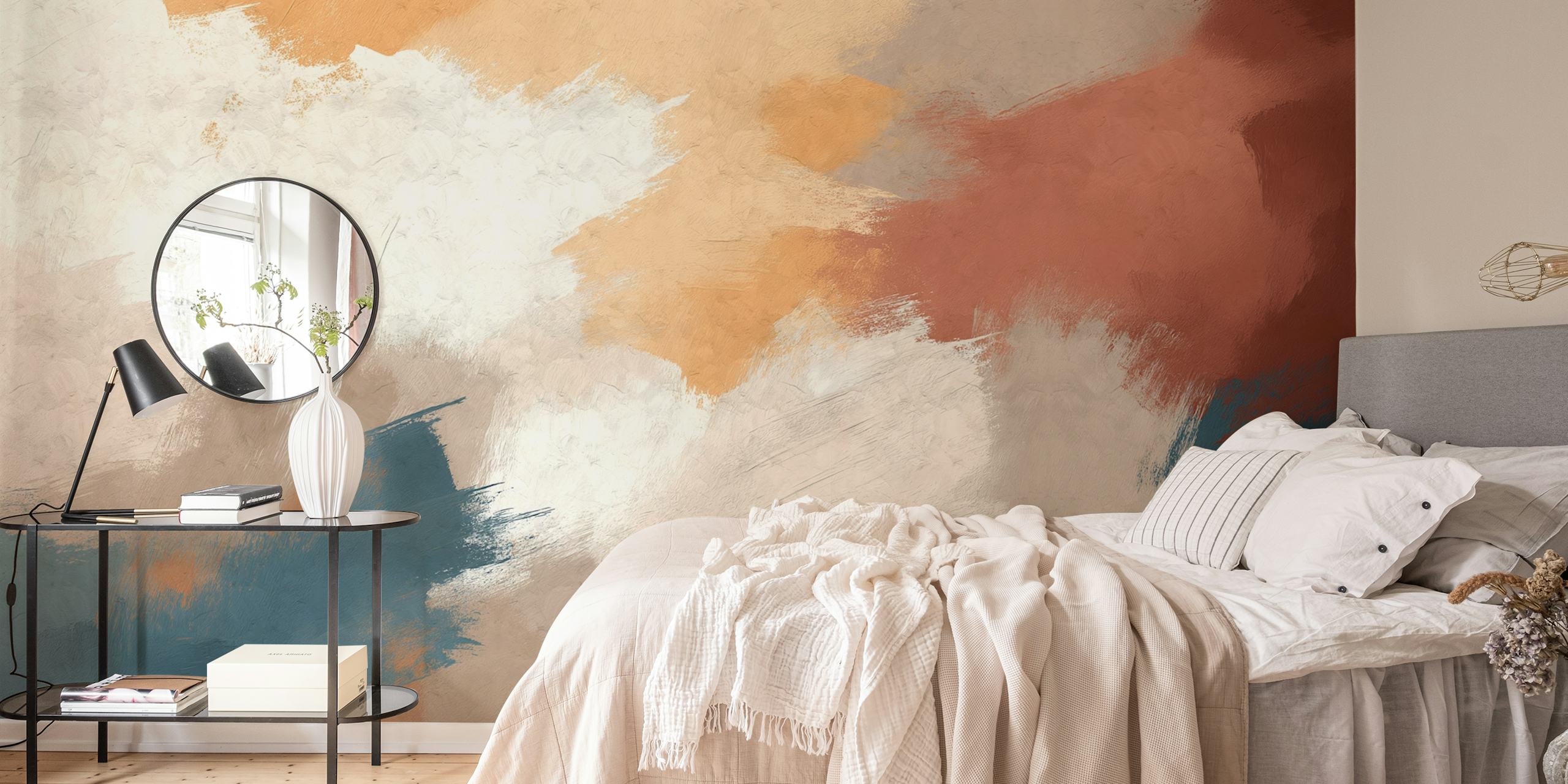 Papel pintado Abstract ink colors en una habitación