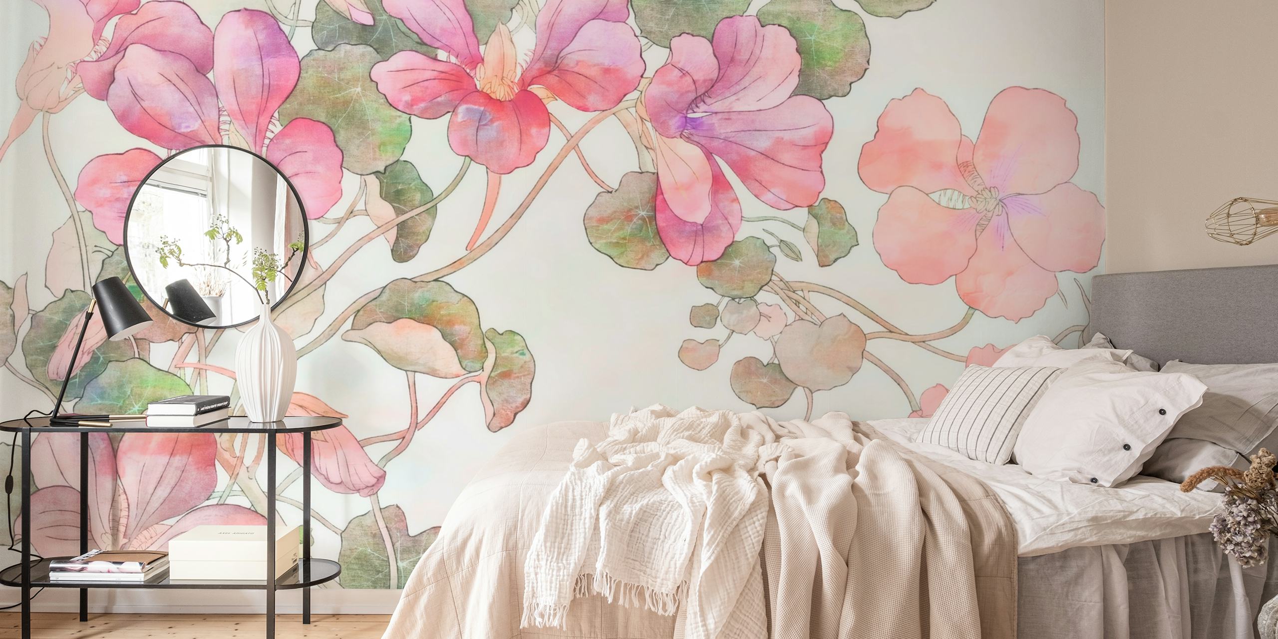 Blossom Bliss floral wallpaper in a room
