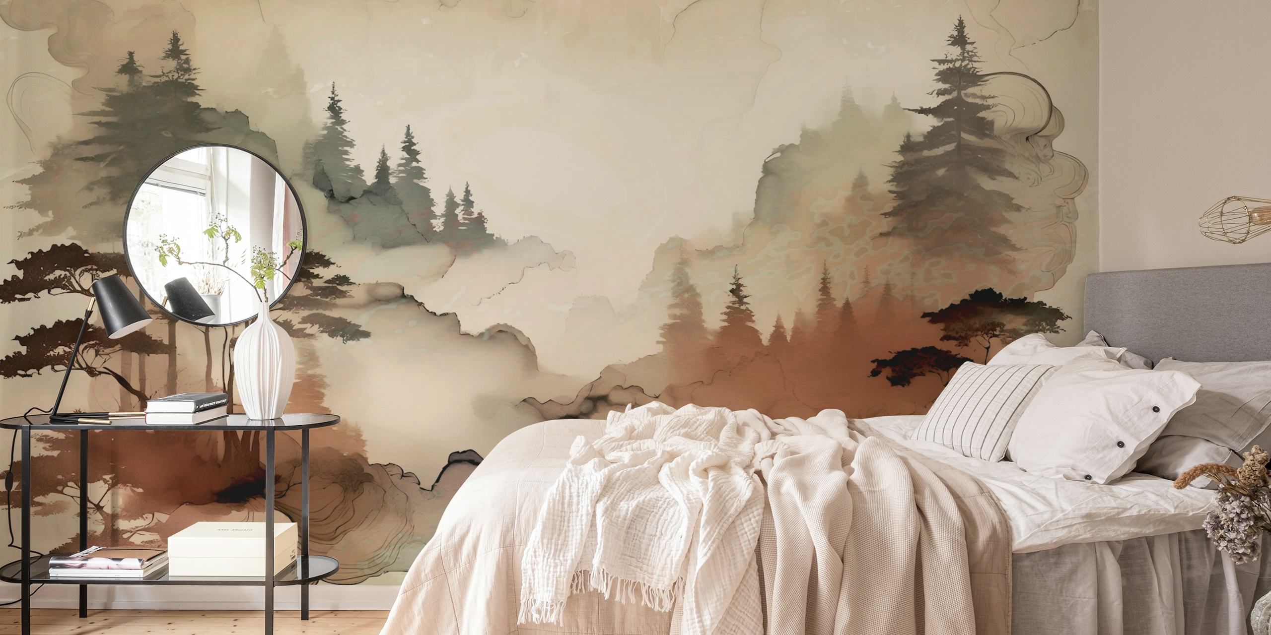 Tapeta Misty Pines Serenity w pokoju