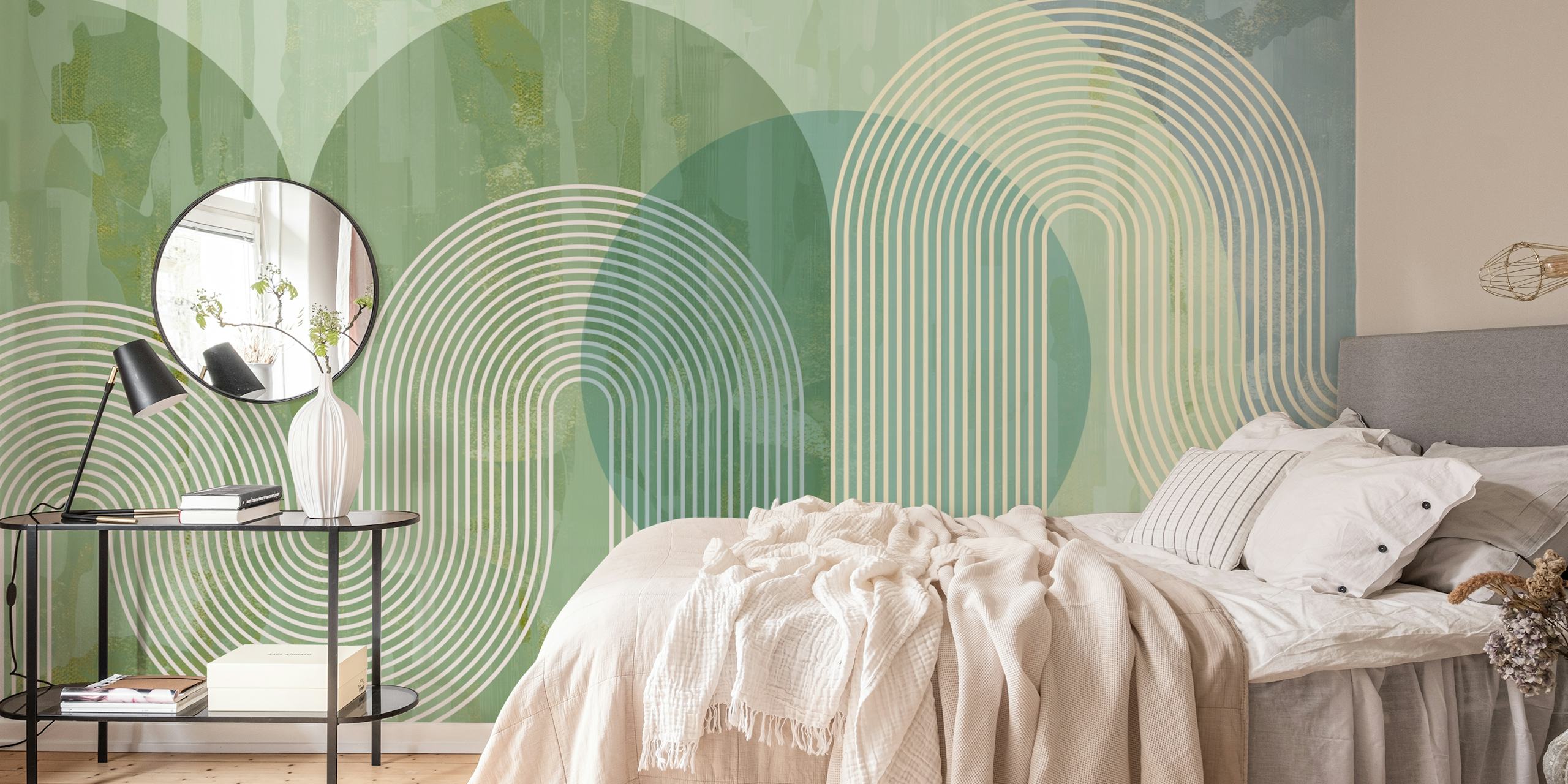 Artistic wallpaper featuring flowing lines
