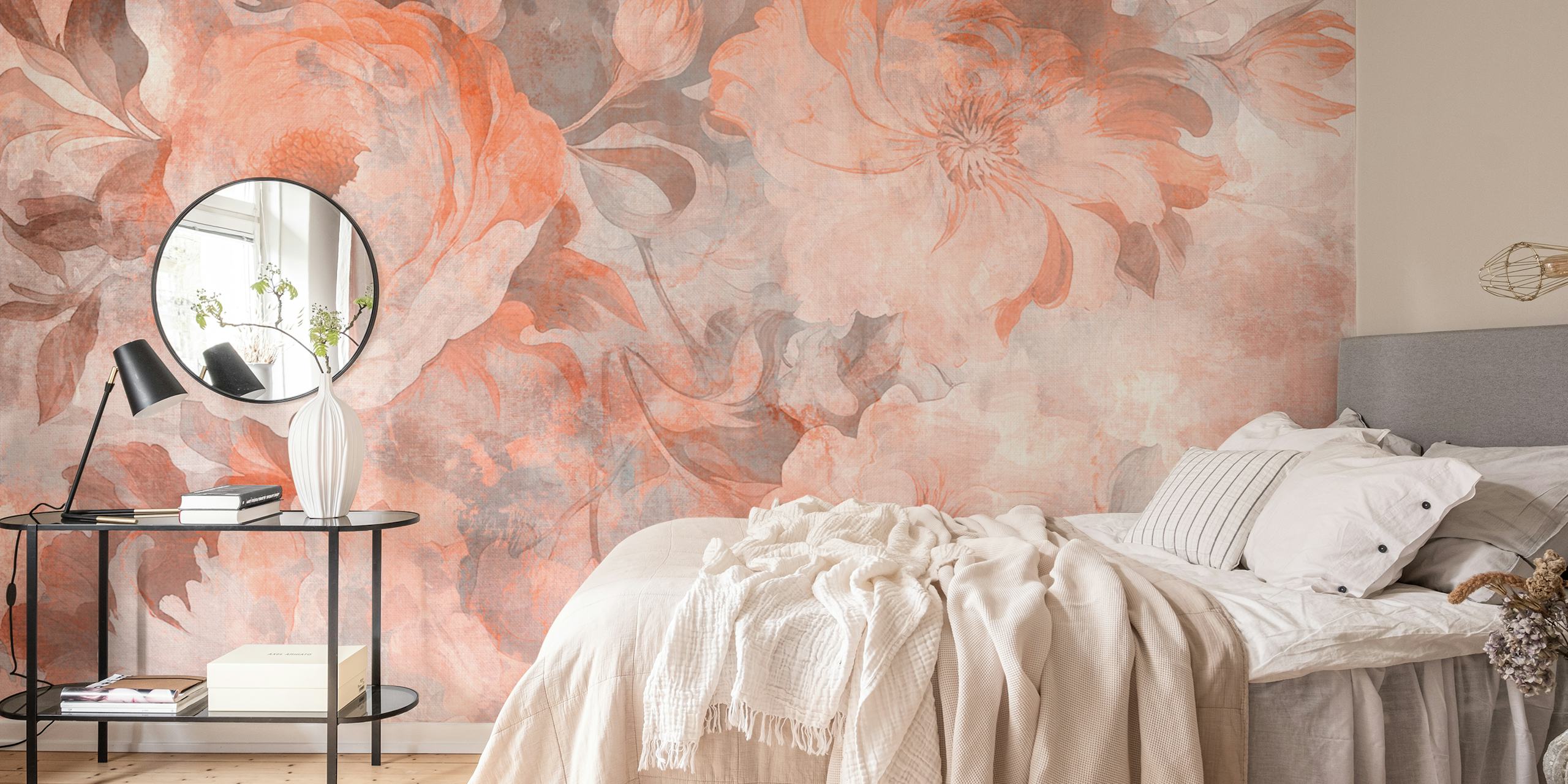 Vintage Floral Elegance wallpaper in a room