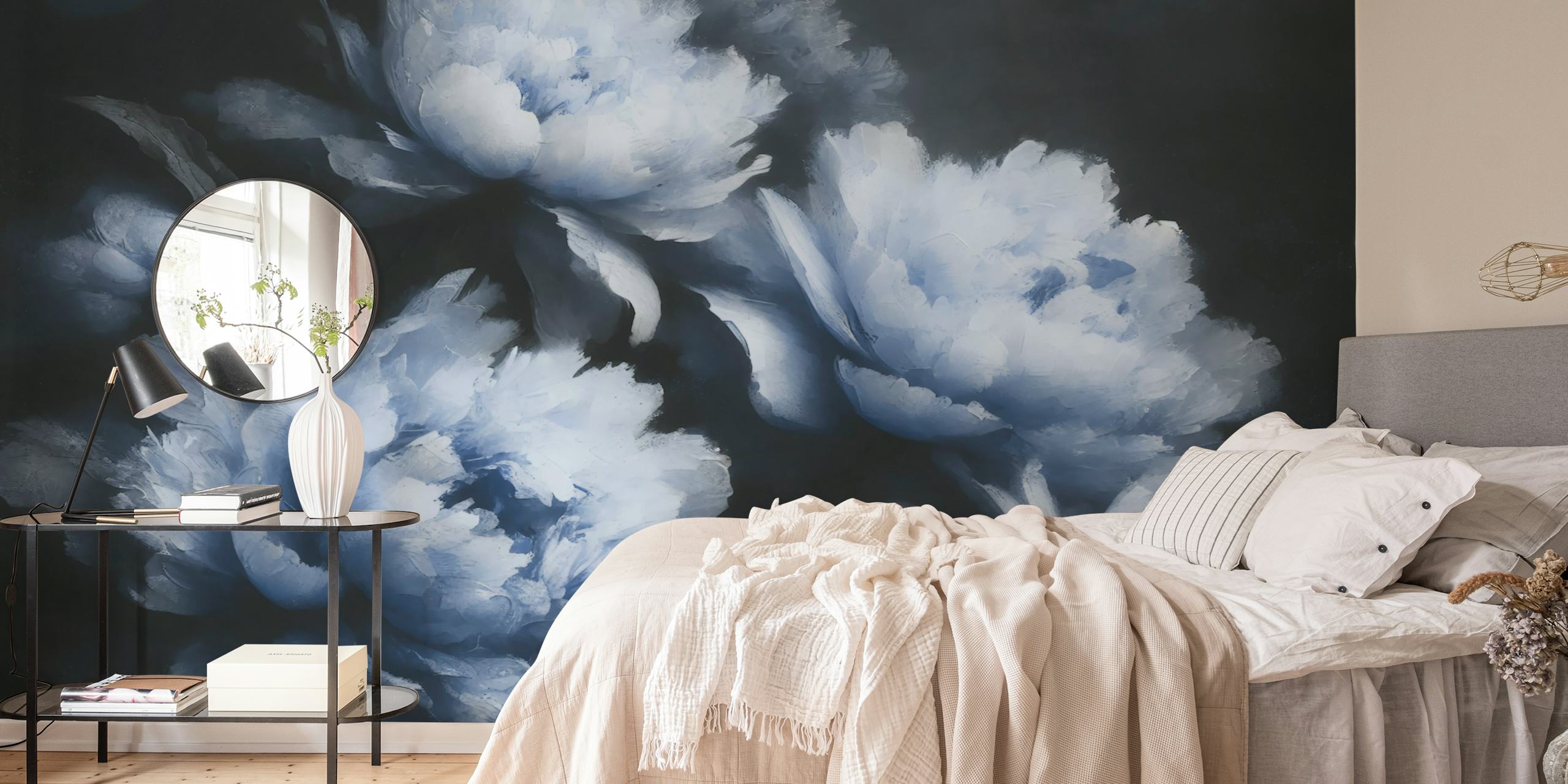Dark Bloom Elegance floral wallpaper design