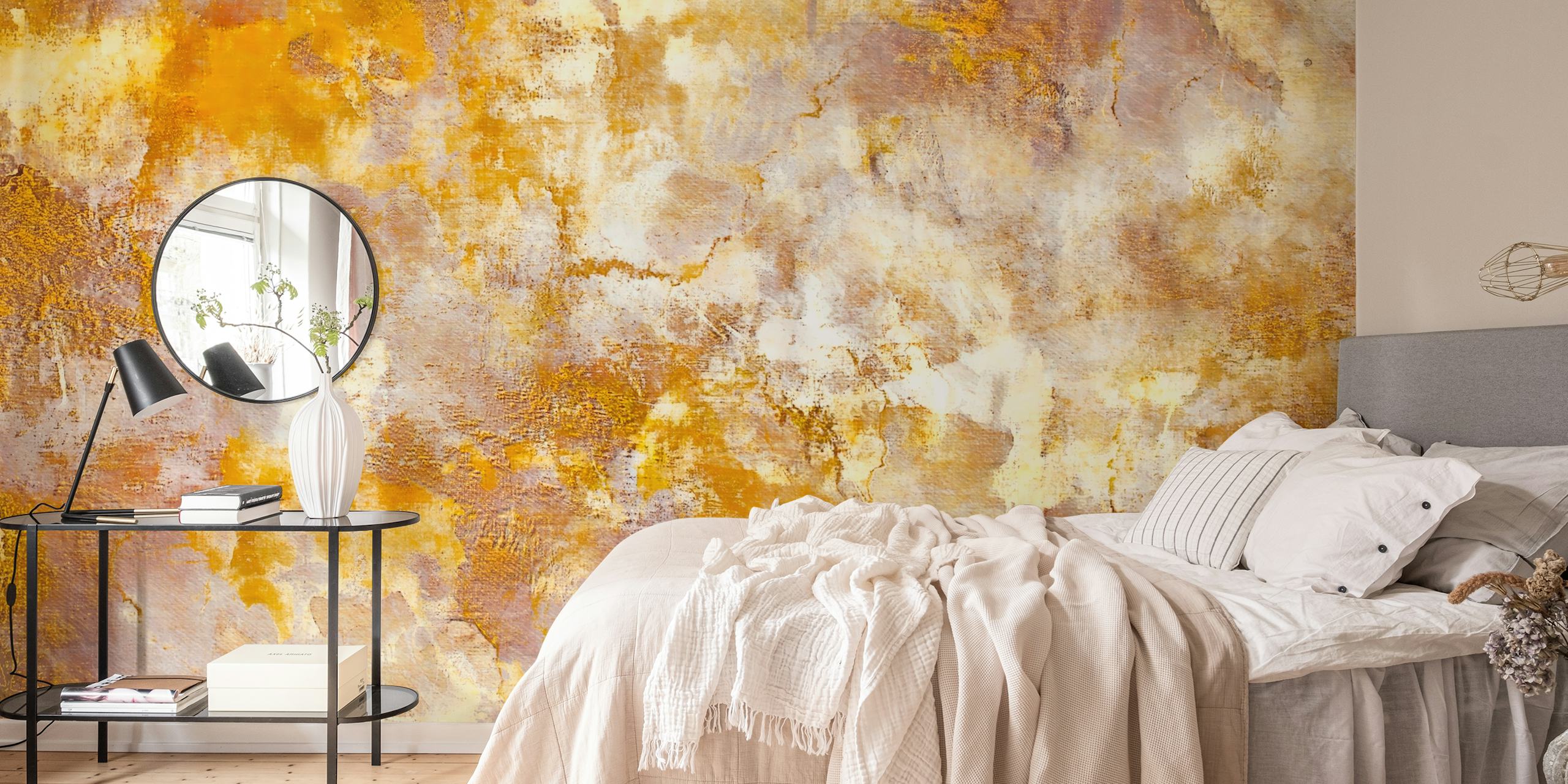 Luxurious gold textures tapet i et rom
