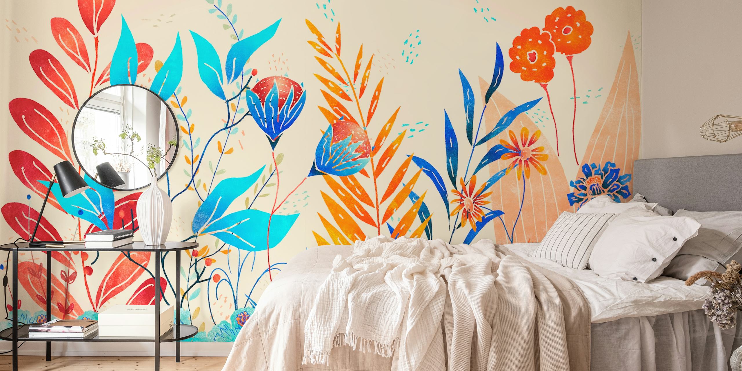 Projekt tapety Wild Bloom Symphony w pokoju