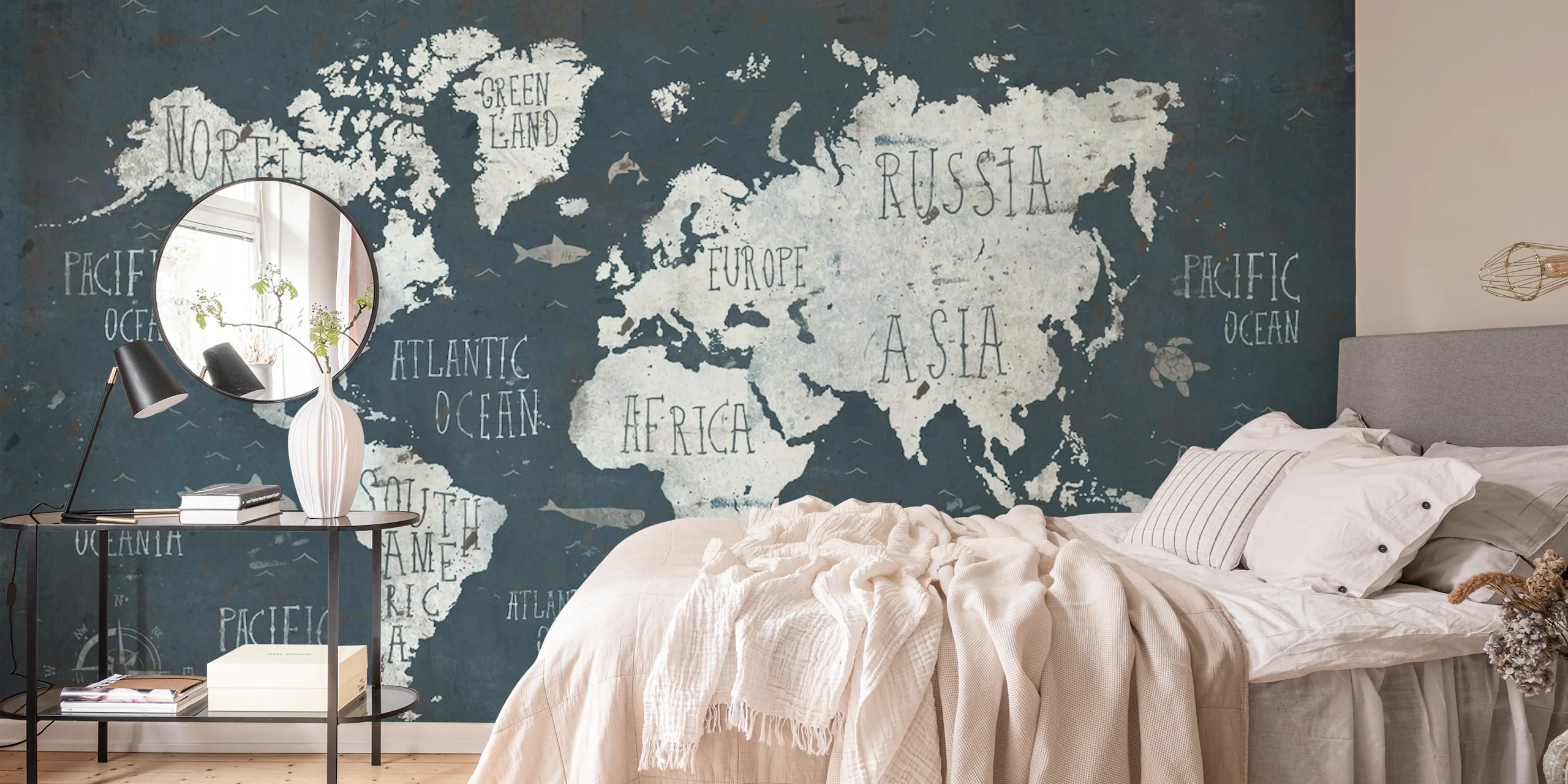 Rusty World Map Wallpaper | Happywall