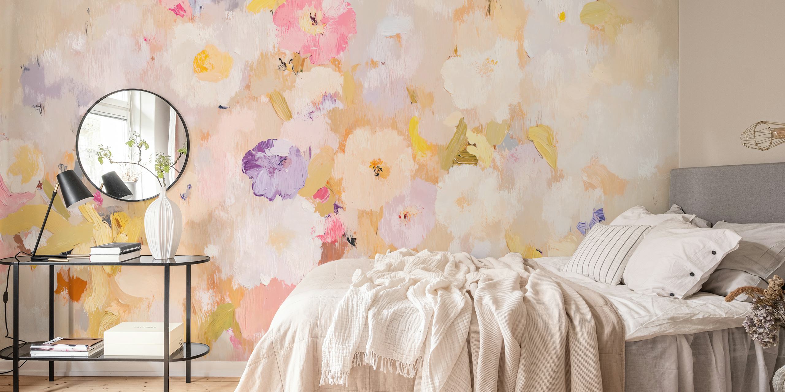 Pastel Blossom Canvas -tapetti huoneessa