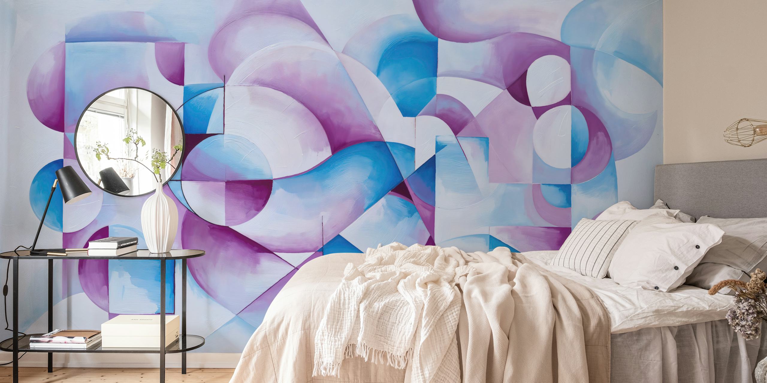 Purple and blue harmony wallpaper in a room