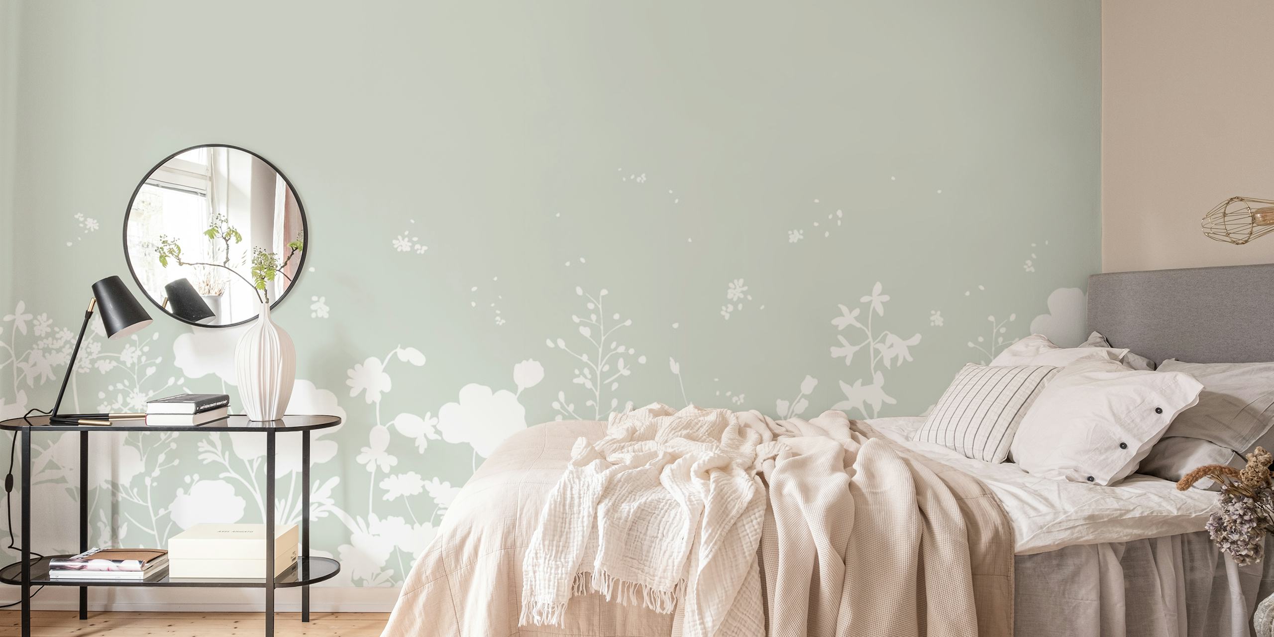 Meadow Breeze In Sage Green design de papier peint