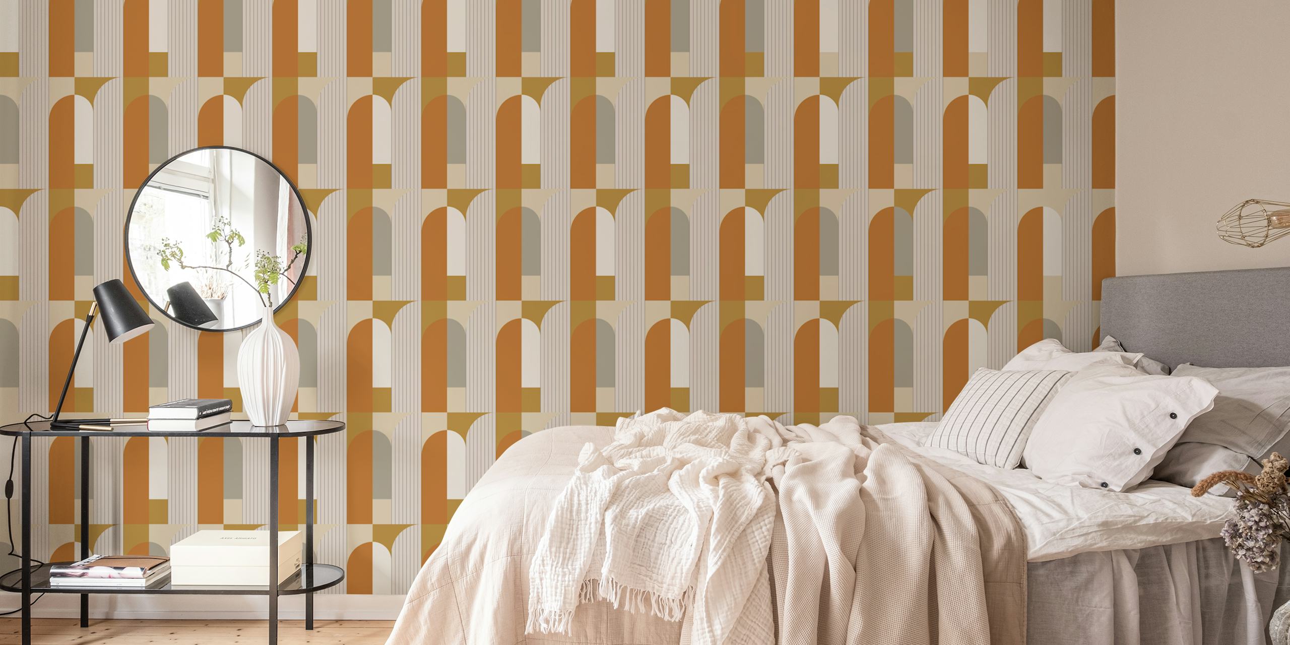 Papel pintado Modern Terracotta Archways en una habitación