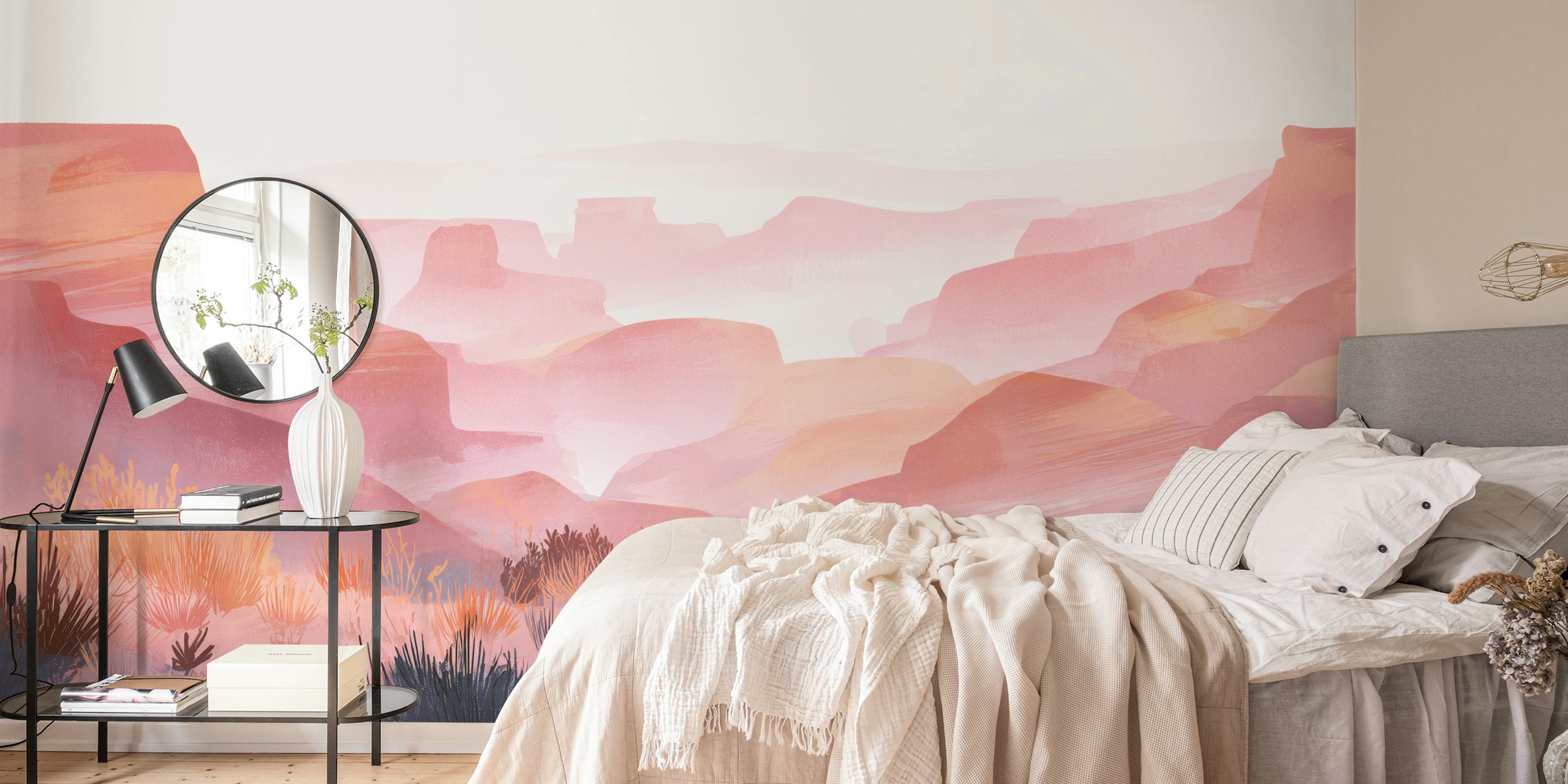 Pastel Sunset Canyon wallpaper i et rum