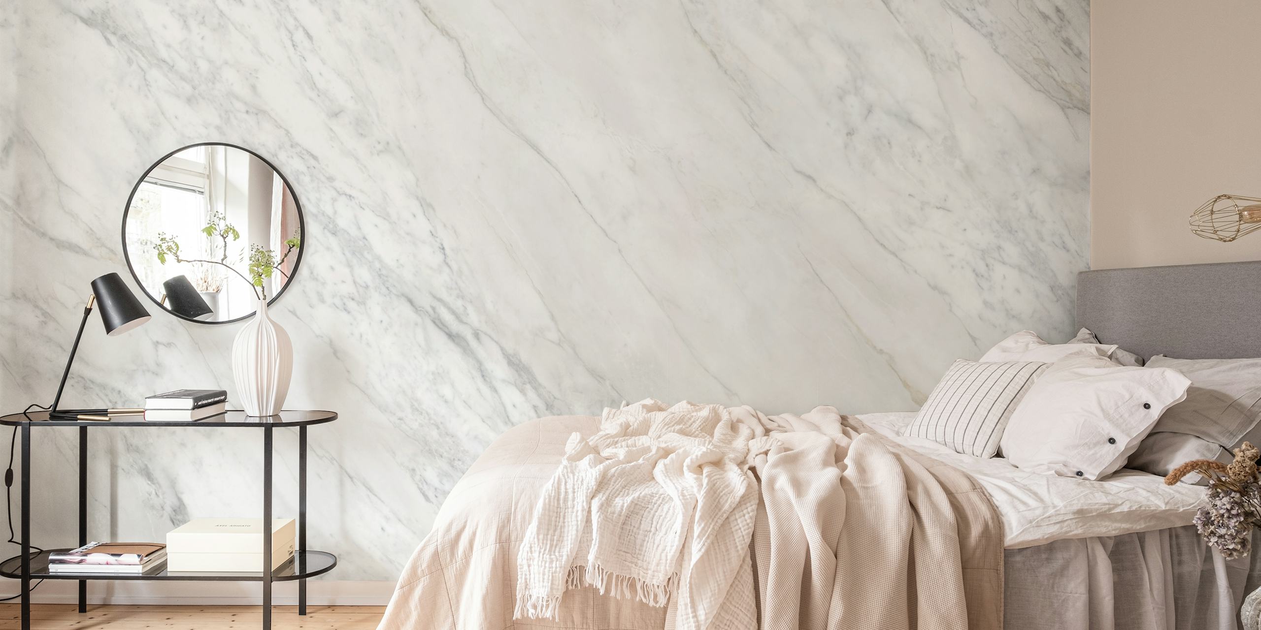 Elegant marble design wallpaper in a room