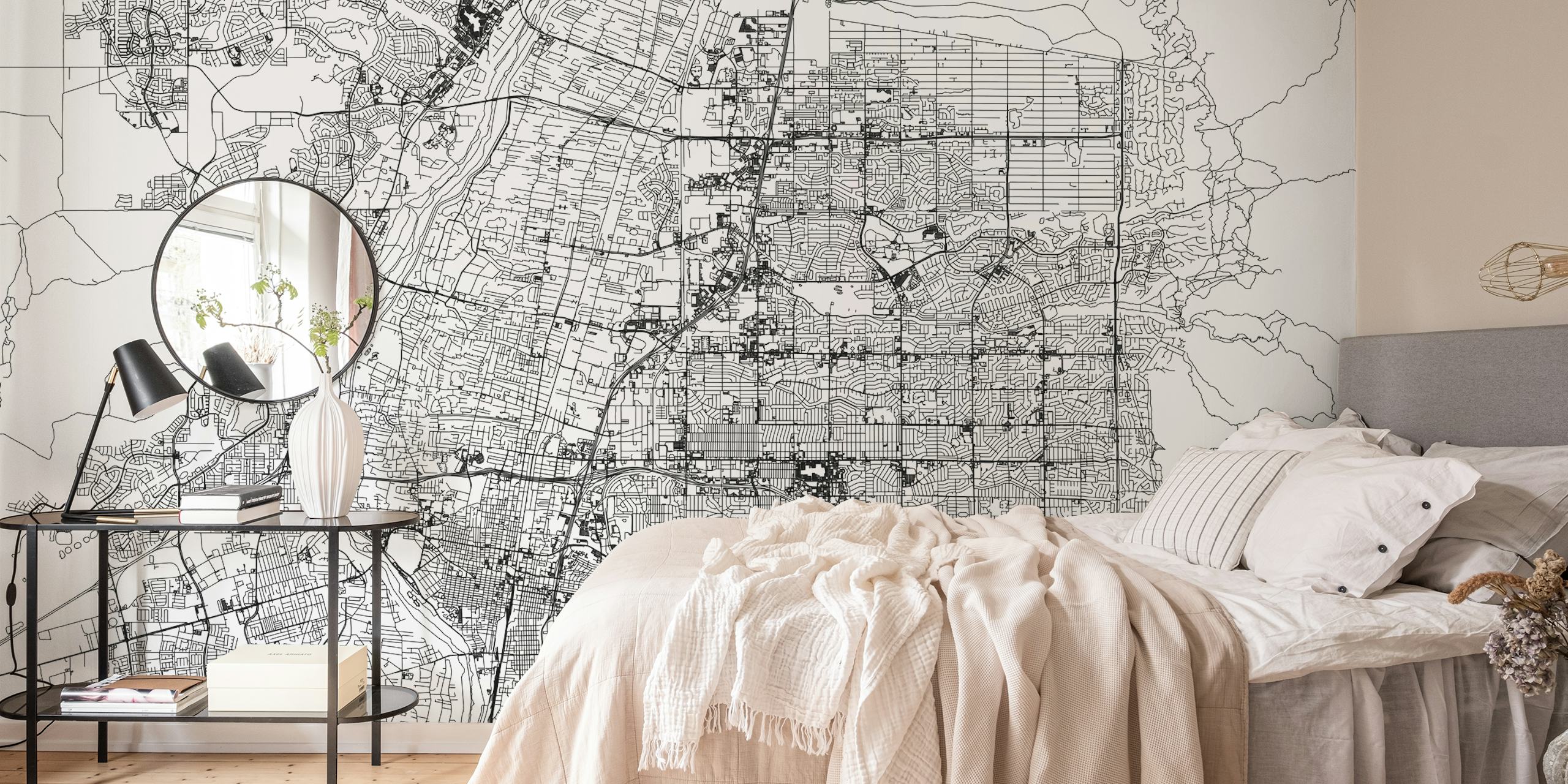 Albuquerque Map tapet i et moderne rum