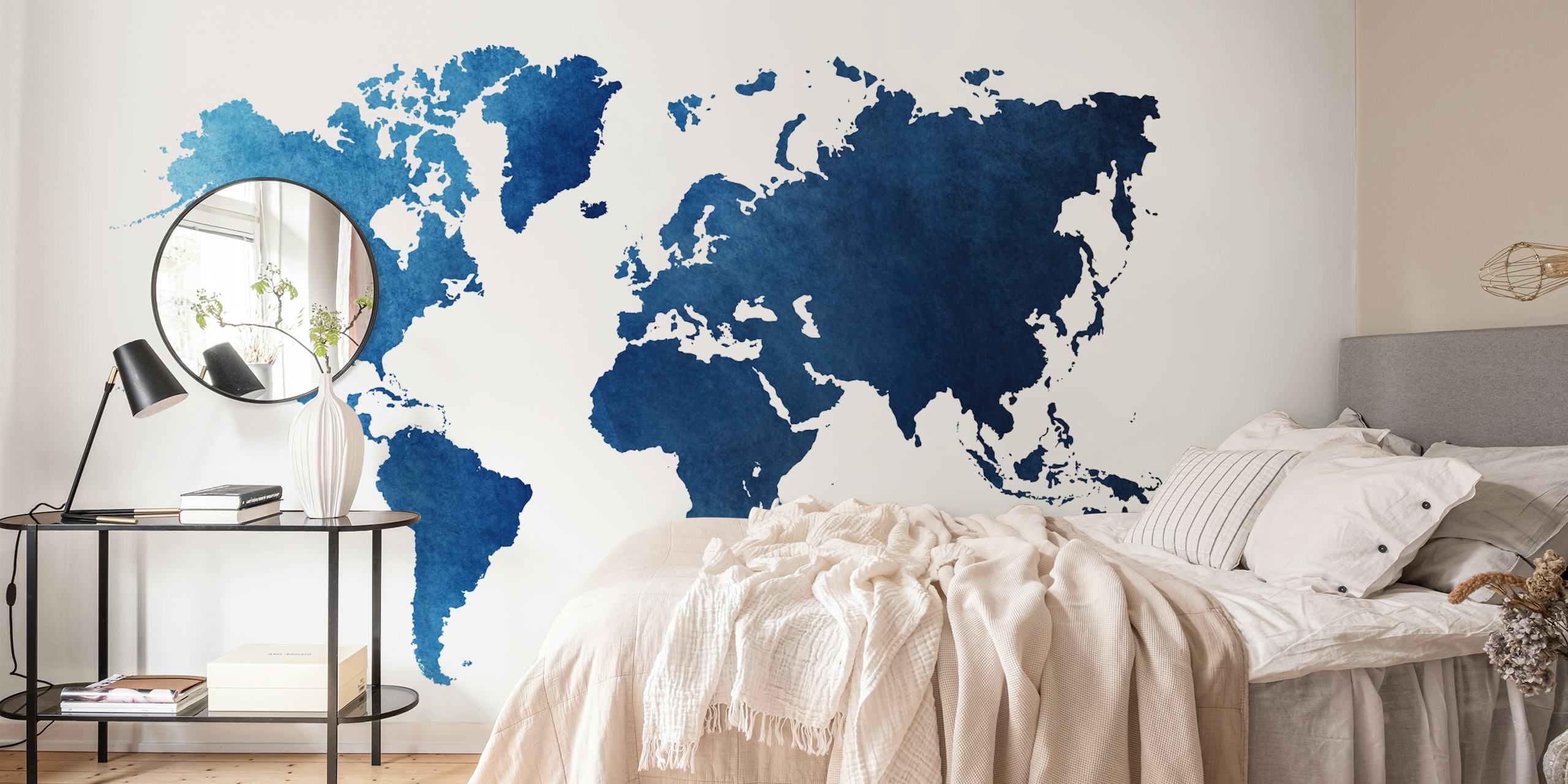 Navy blue world map on white background wallpaper