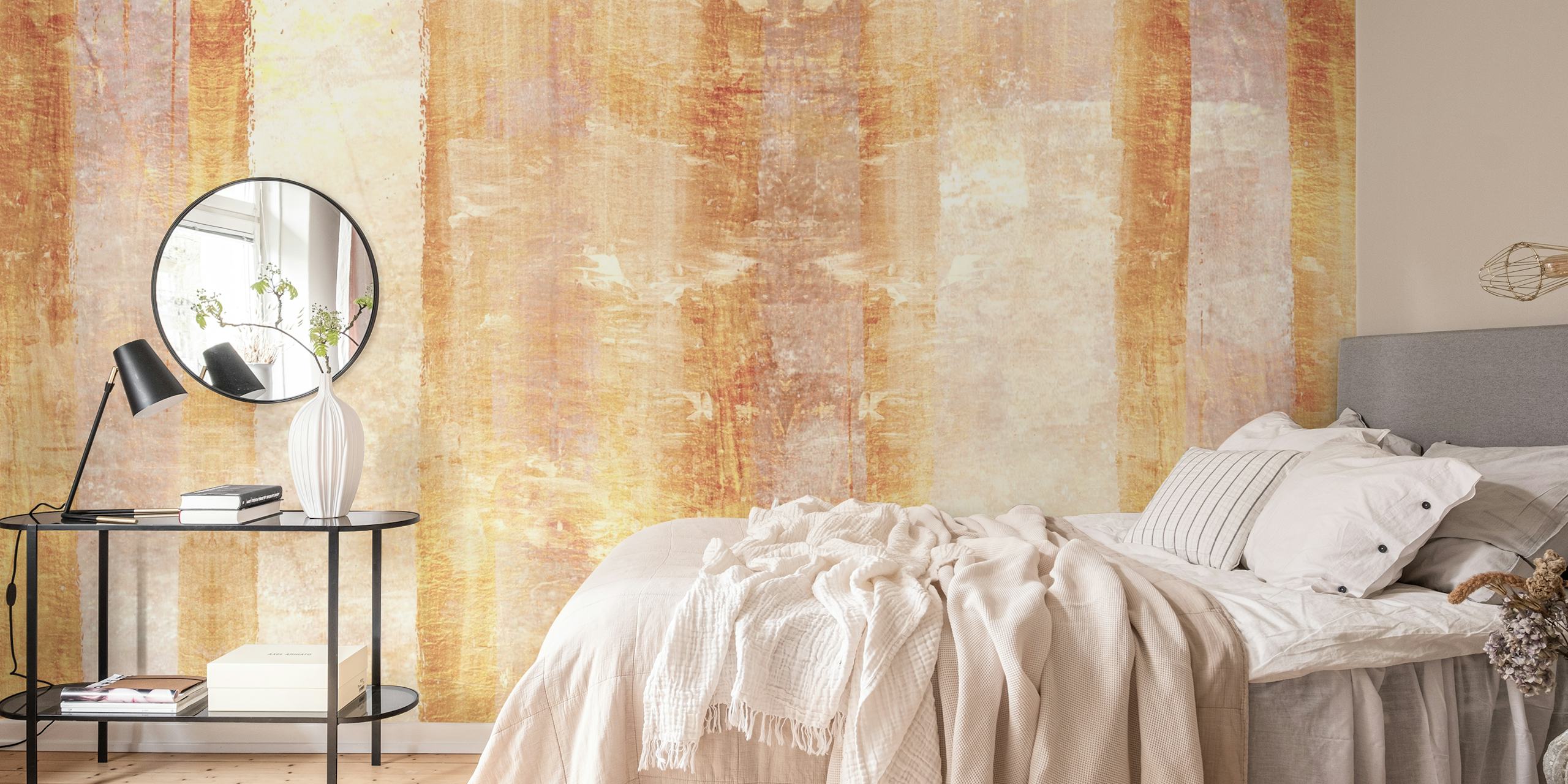 Papel pintado Textured Creme Gold en una habitación