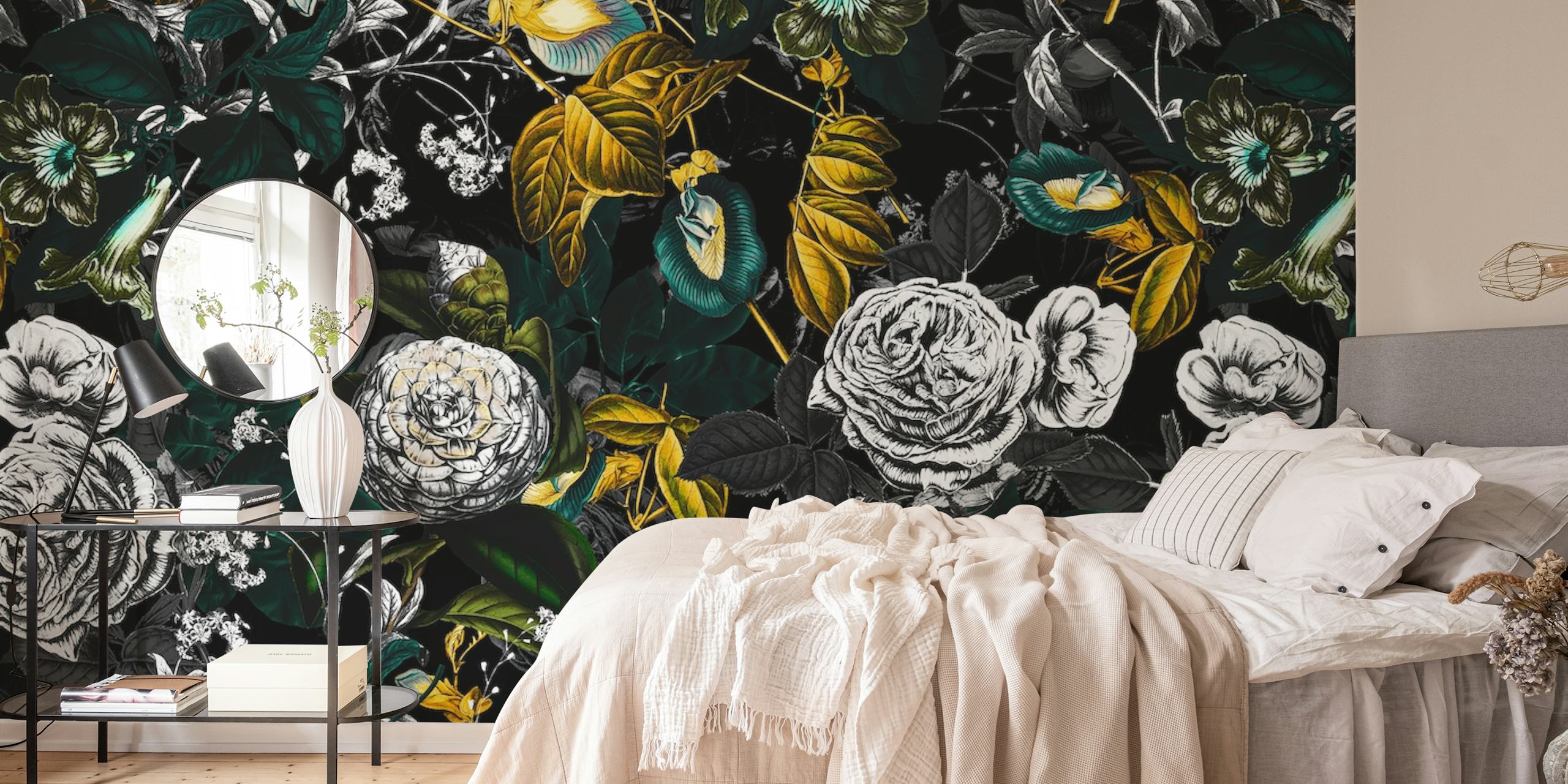 Exotic Garden - night floral wallpaper design