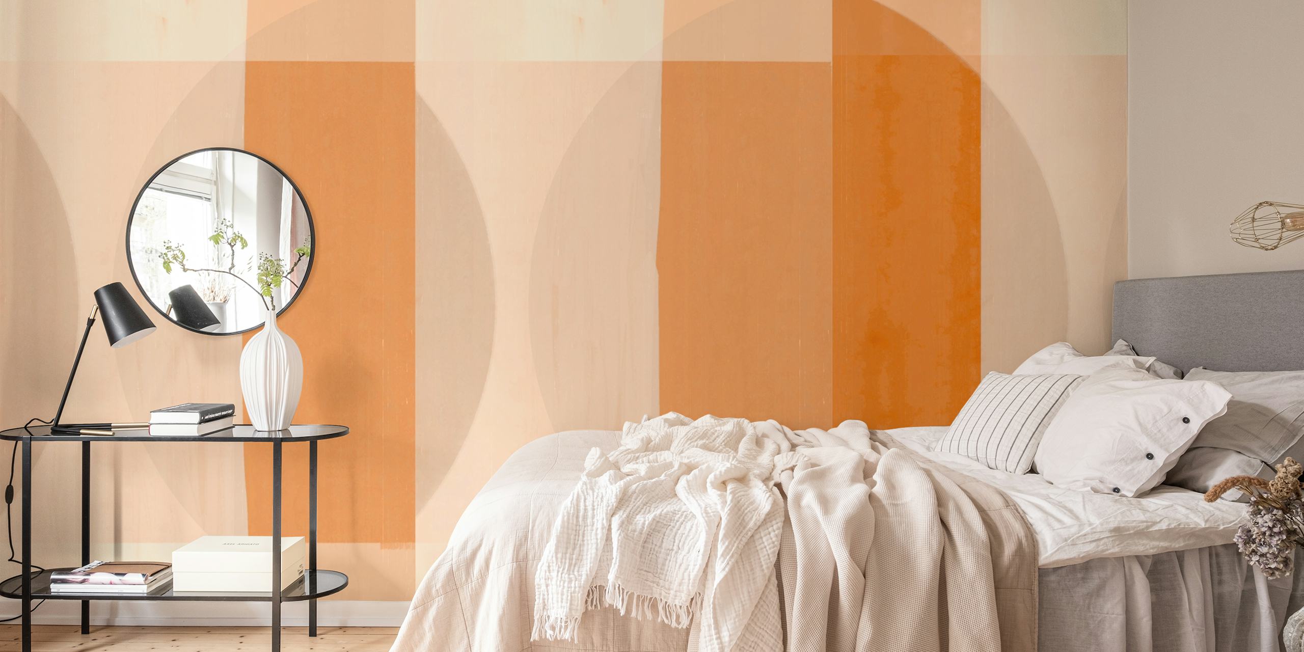 Geometric peach and cream shapes wallpaper