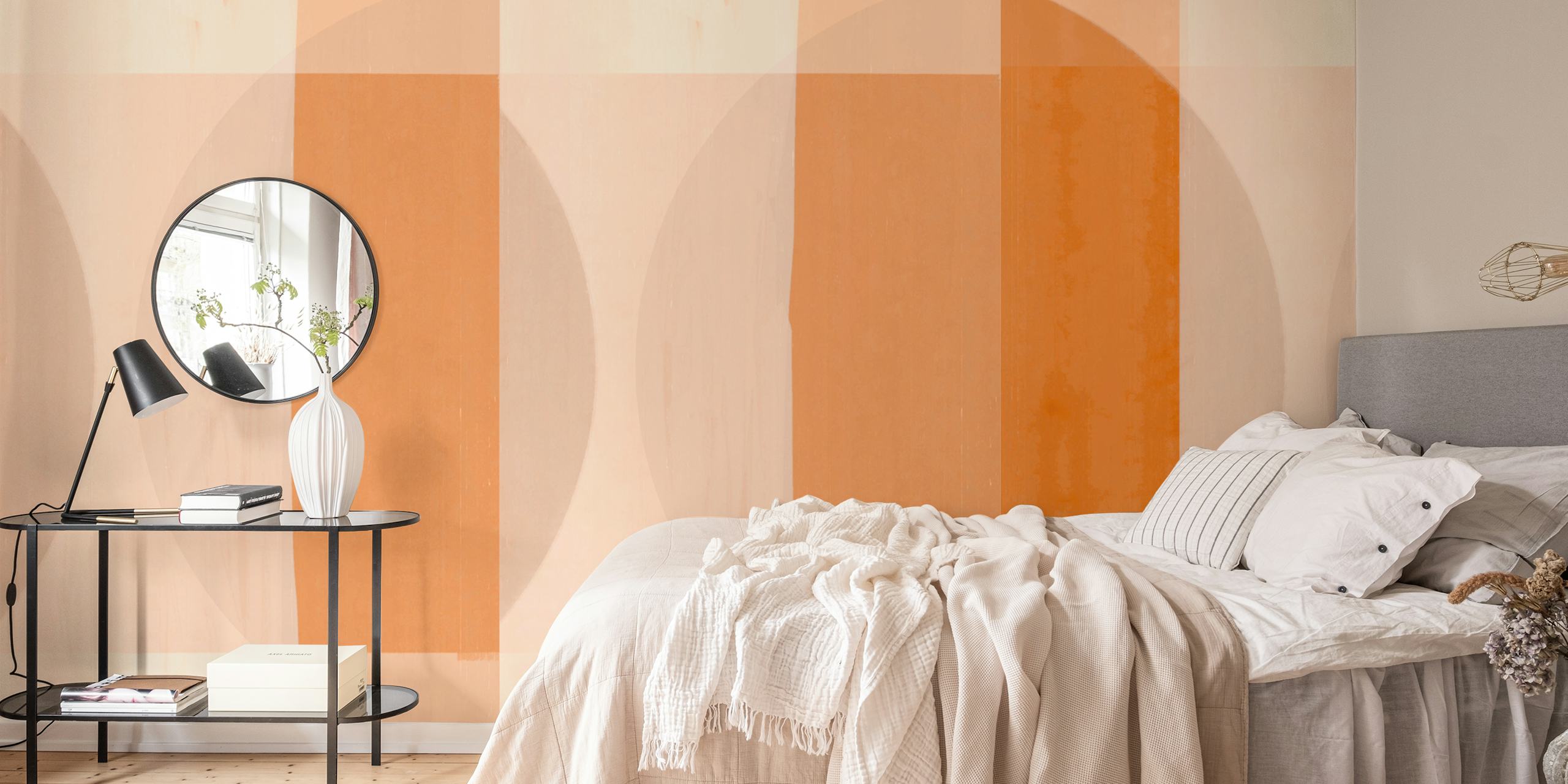 Geometric peach and cream shapes wallpaper