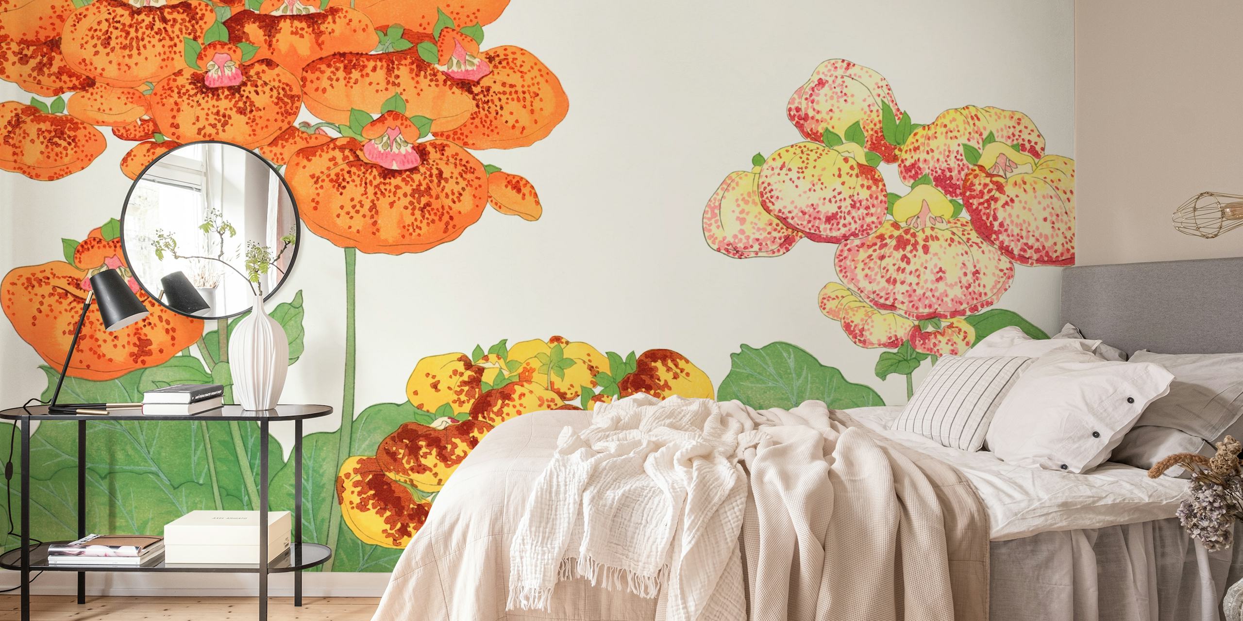 Whimsical Japan Floral wallpaper in a room