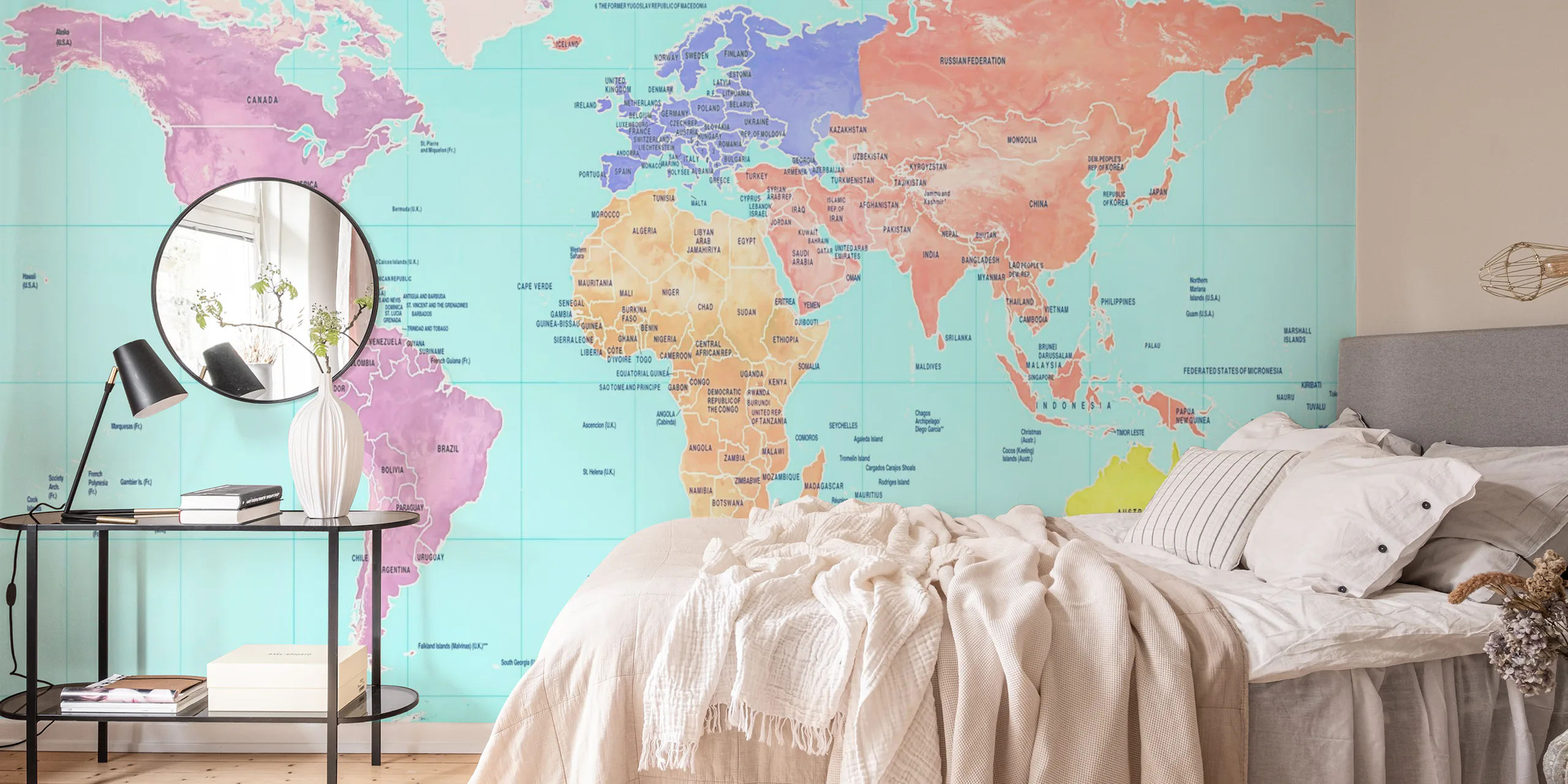 Colorful Continents Wallpaper - Happywall