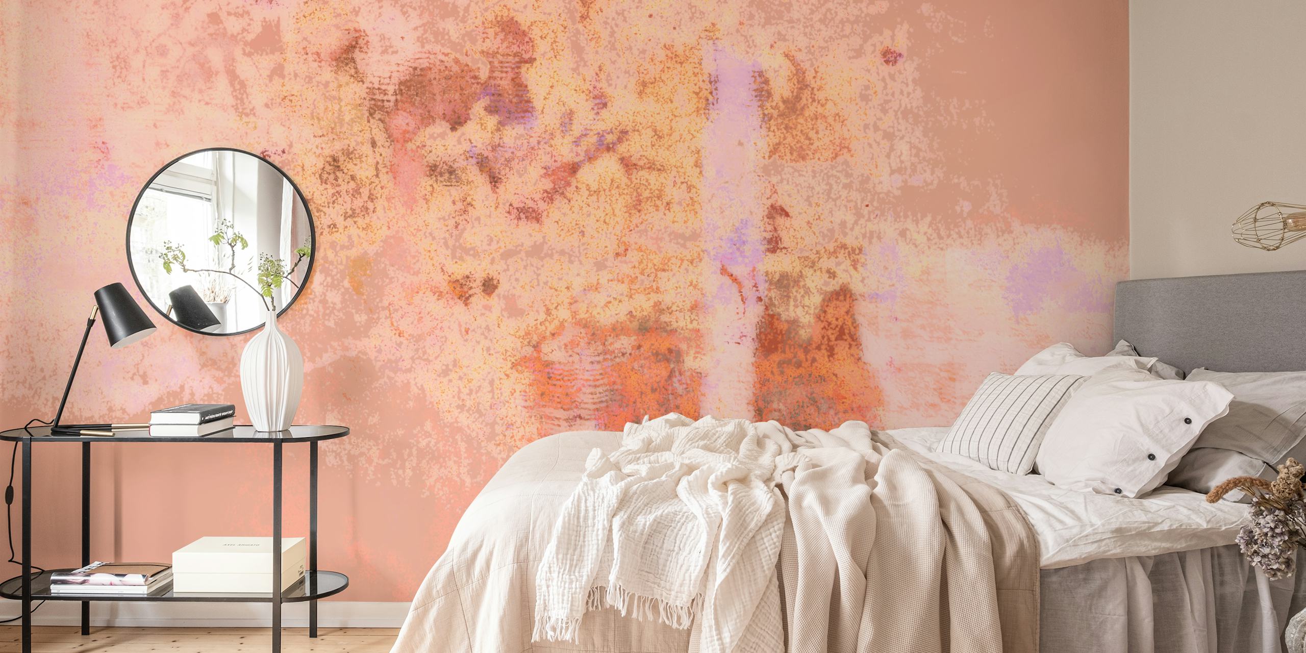 Papel de parede Soft Japandi Coral Reef em um quarto