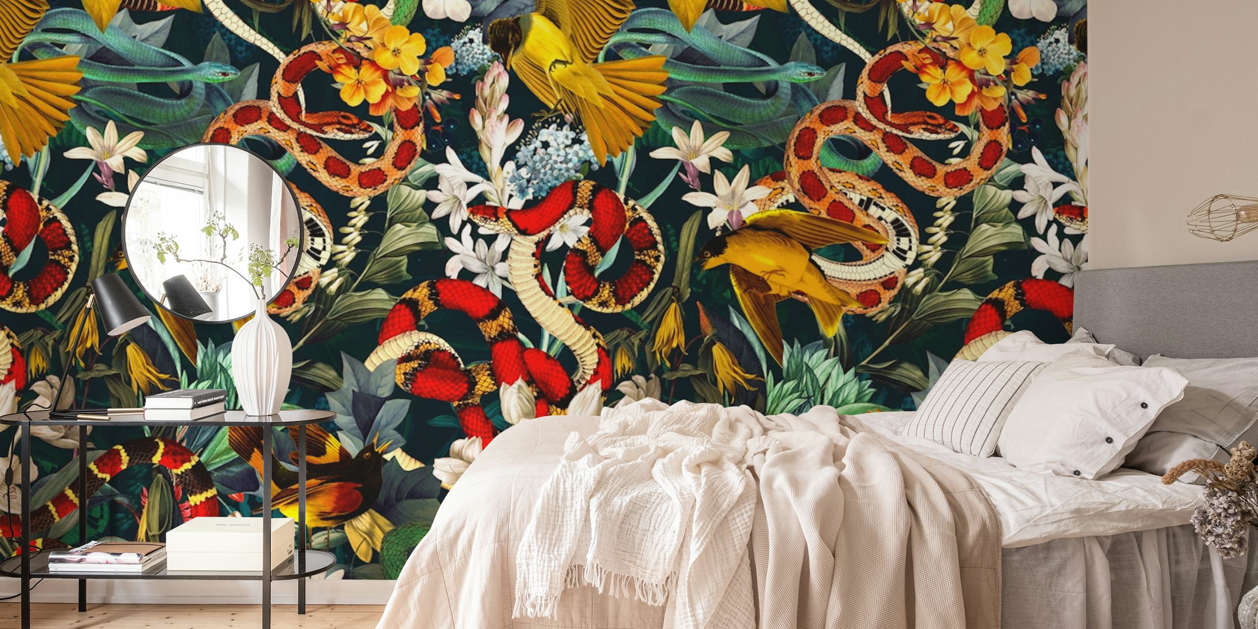 Dizajn tapete Birds and Snakes II u sobi