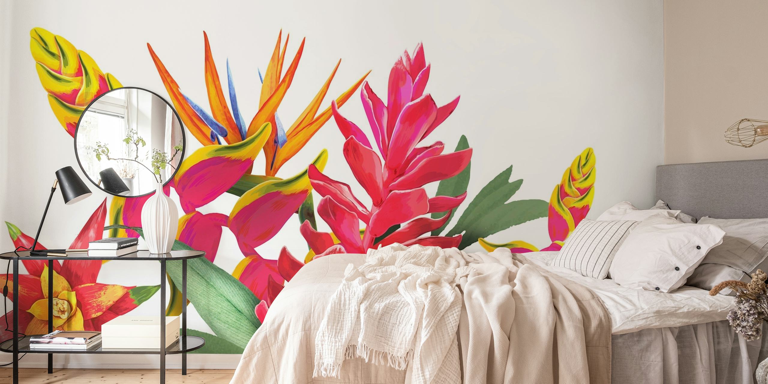 Floral Tropical White behang