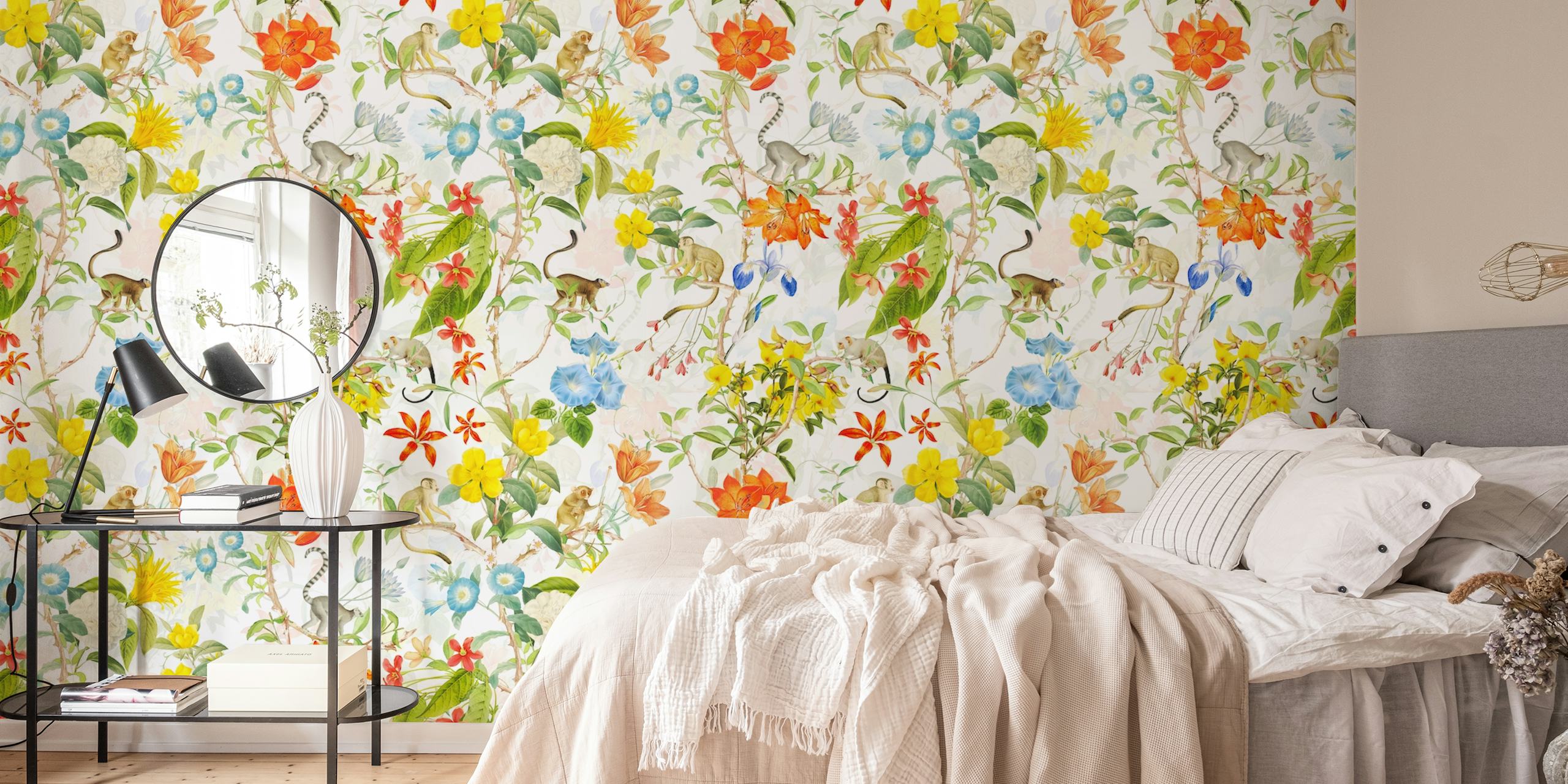 Monkeys Chinoiserie Jungle tapet i ett rum