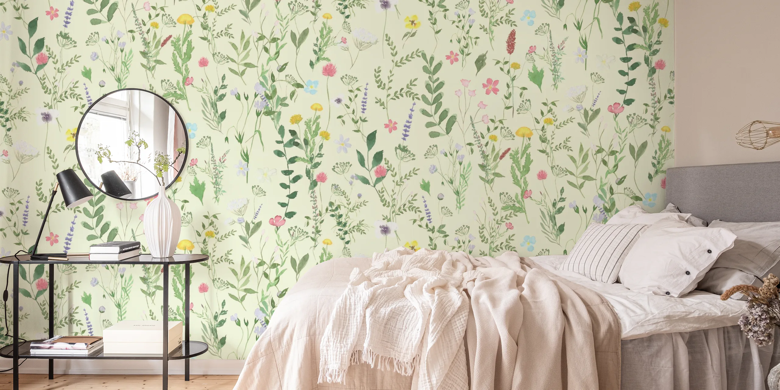 Spring Meadow Wildflower Wallpaper - Happywall