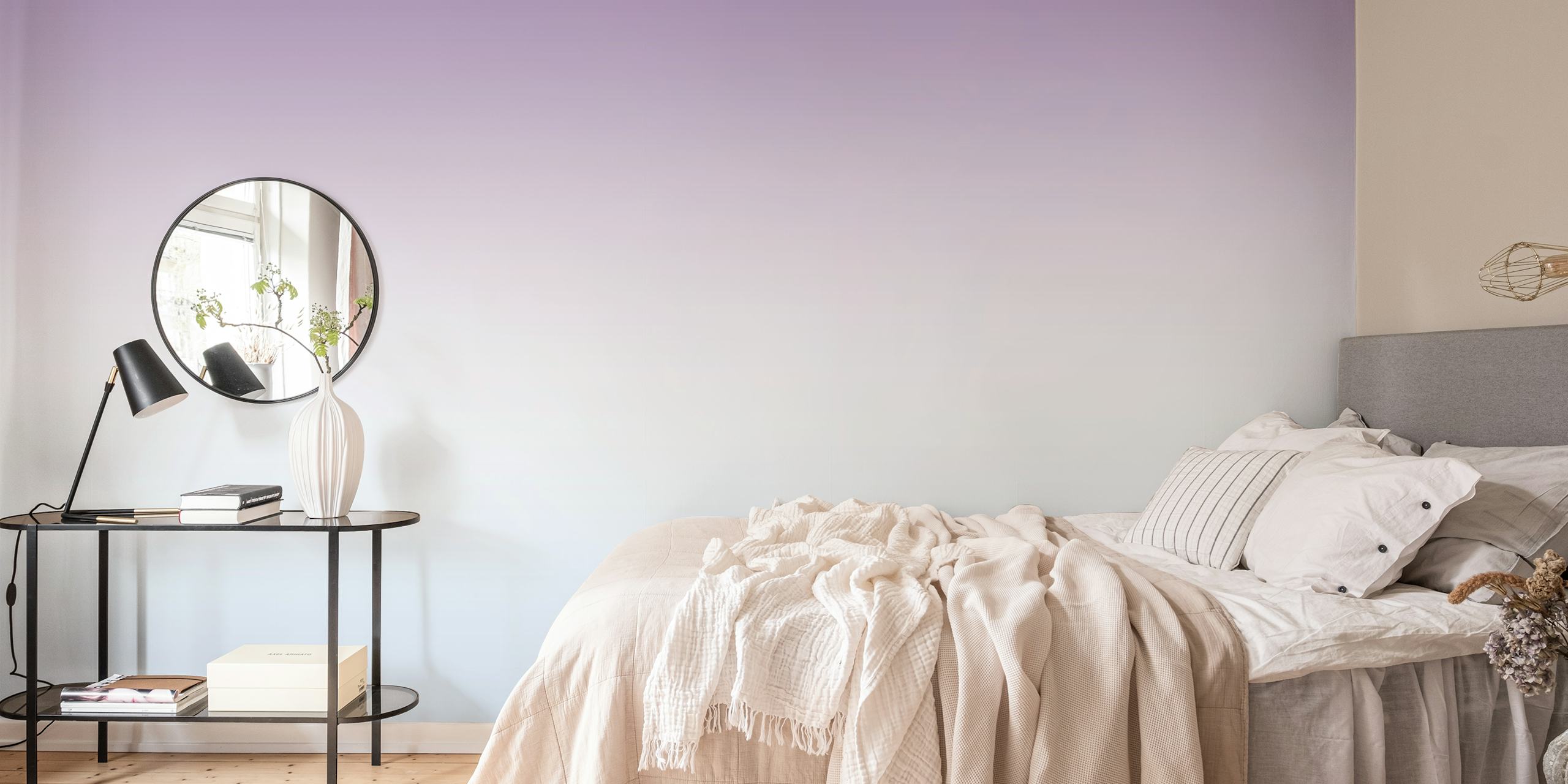 Blue purple gradient wallpaper in a room