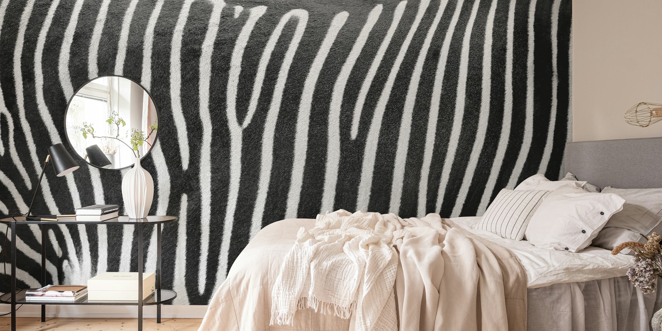 Zebra stripe pattern wall mural for modern home decor