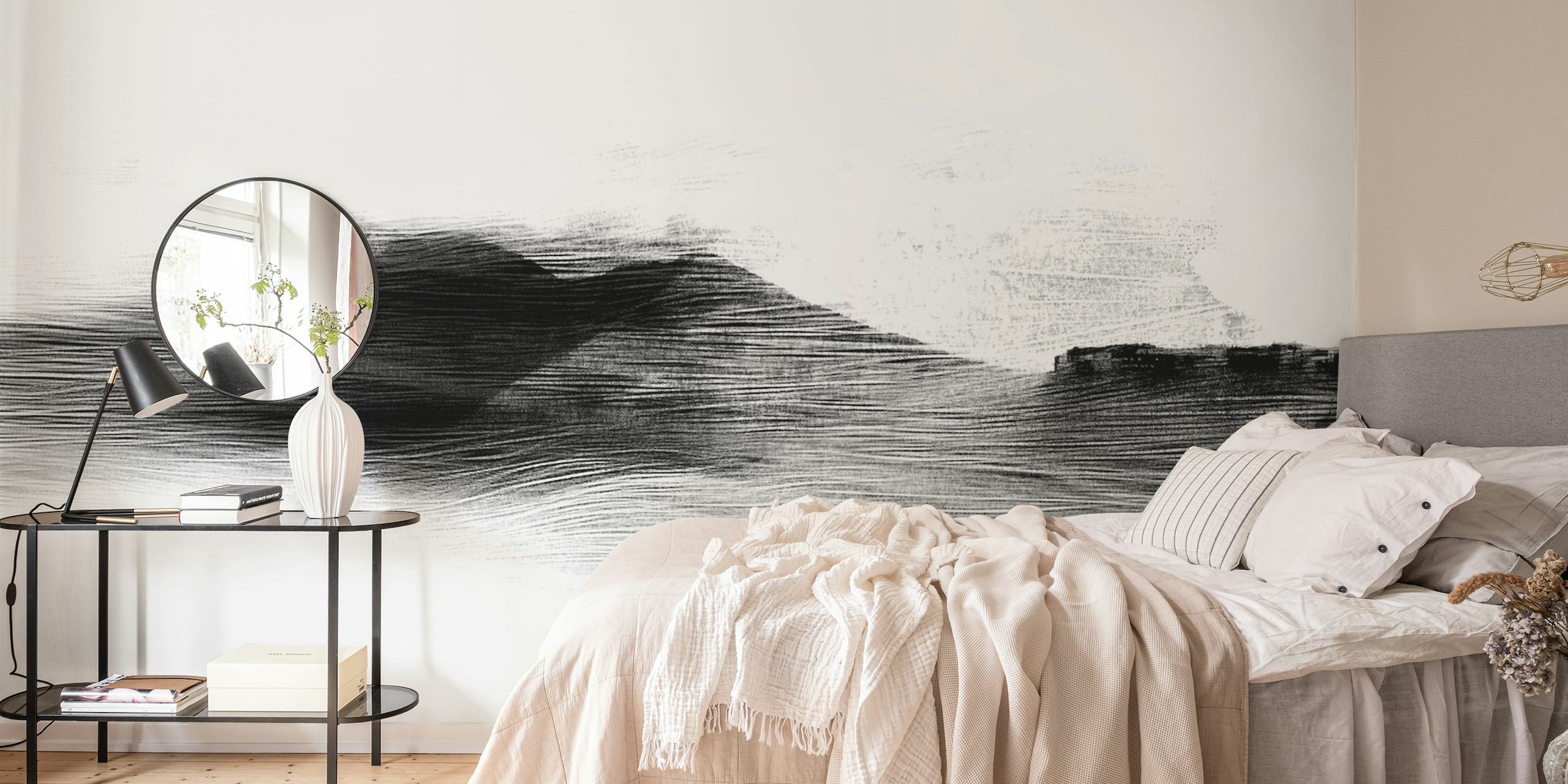 Japandi Mountain Mist wallpaper