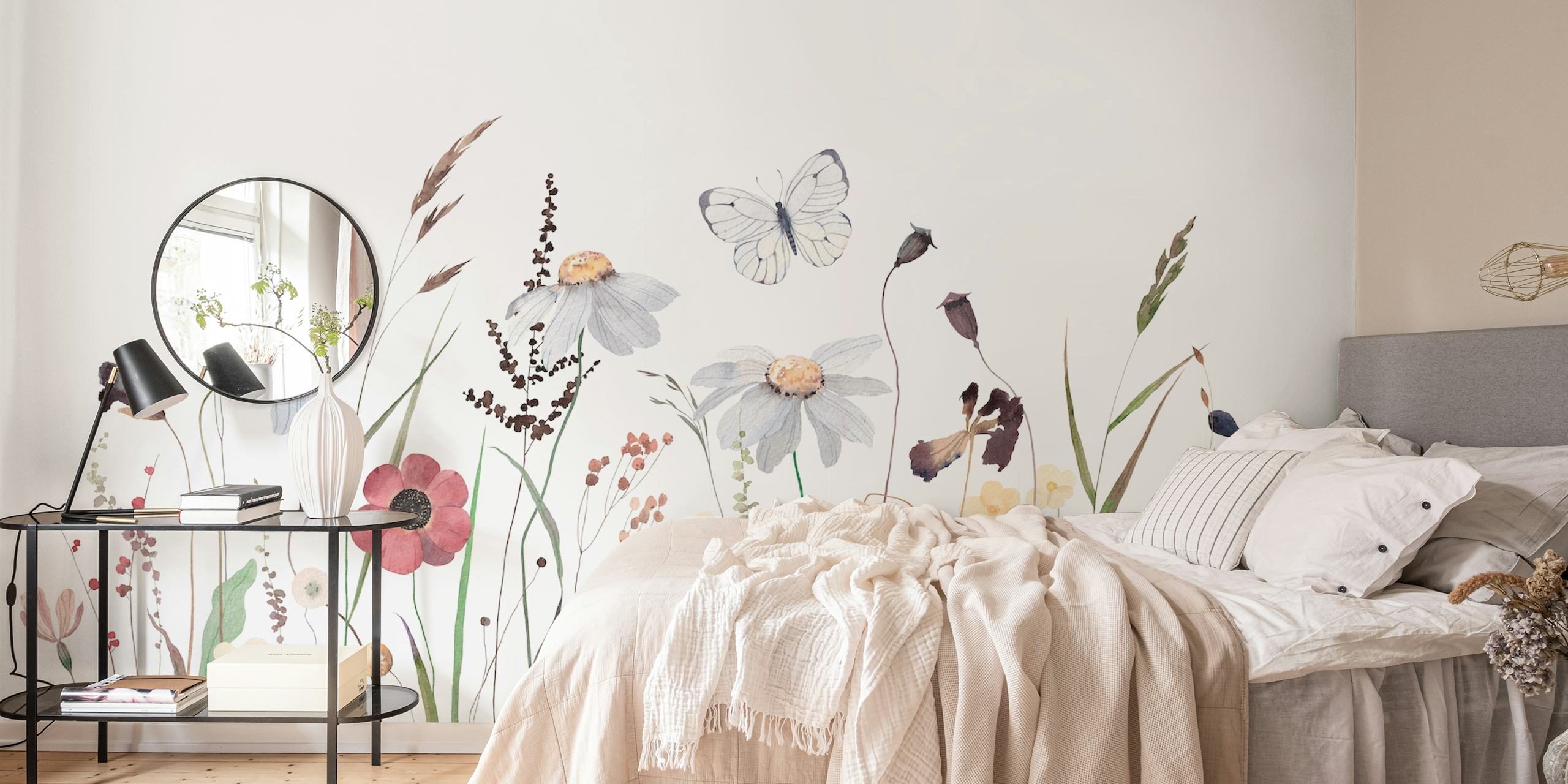 Wildflowers watercolor tapeta u sobi