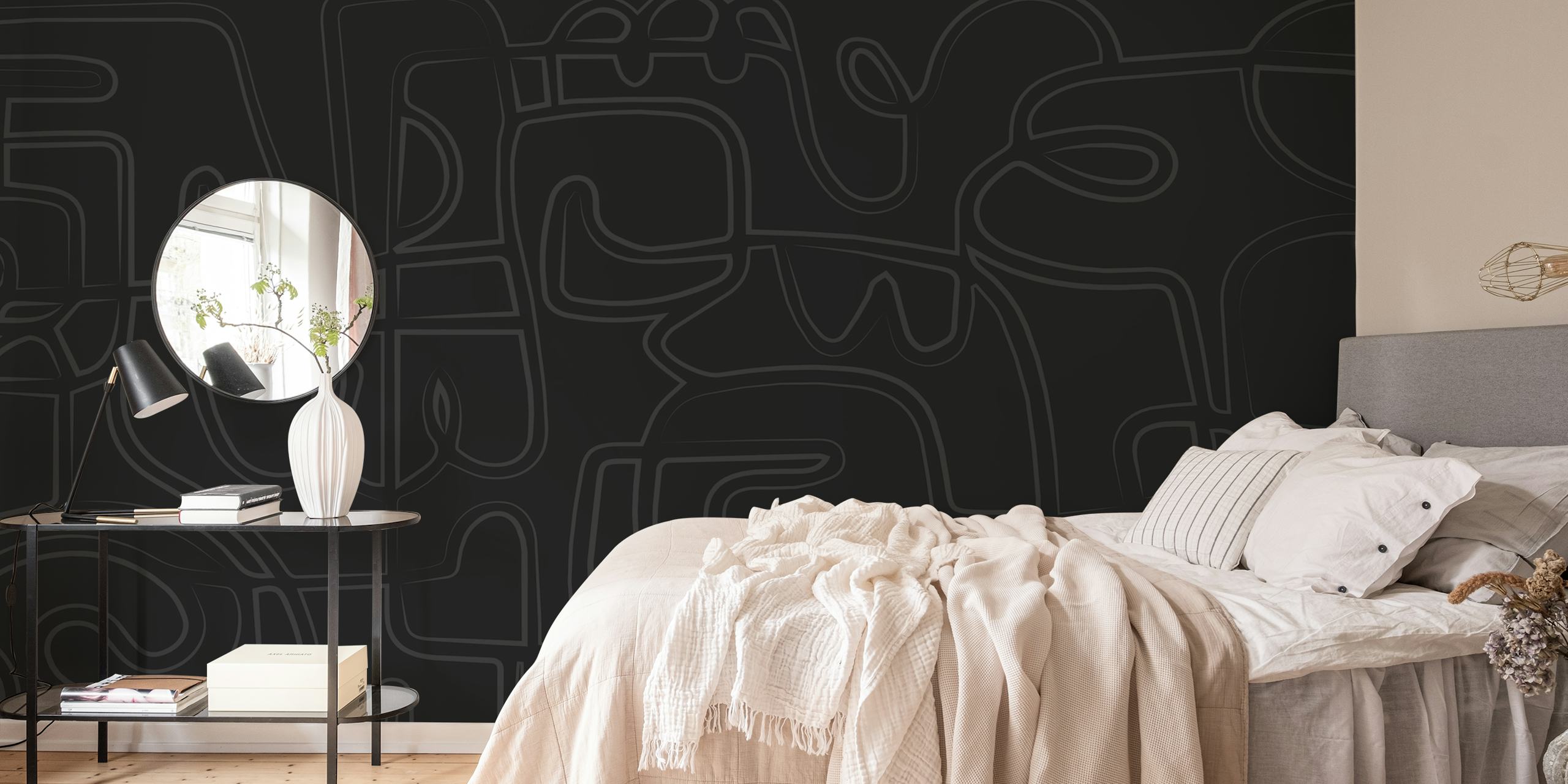 Cubisme Black Tapettisuunnittelu Huoneessa