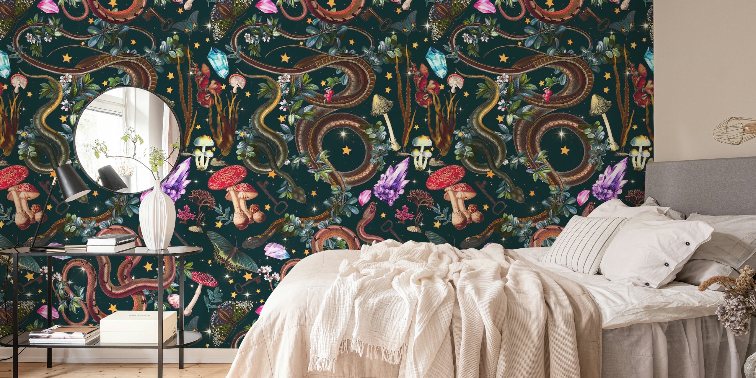 Mysterious Mushroom Forest III wallpaper in a room