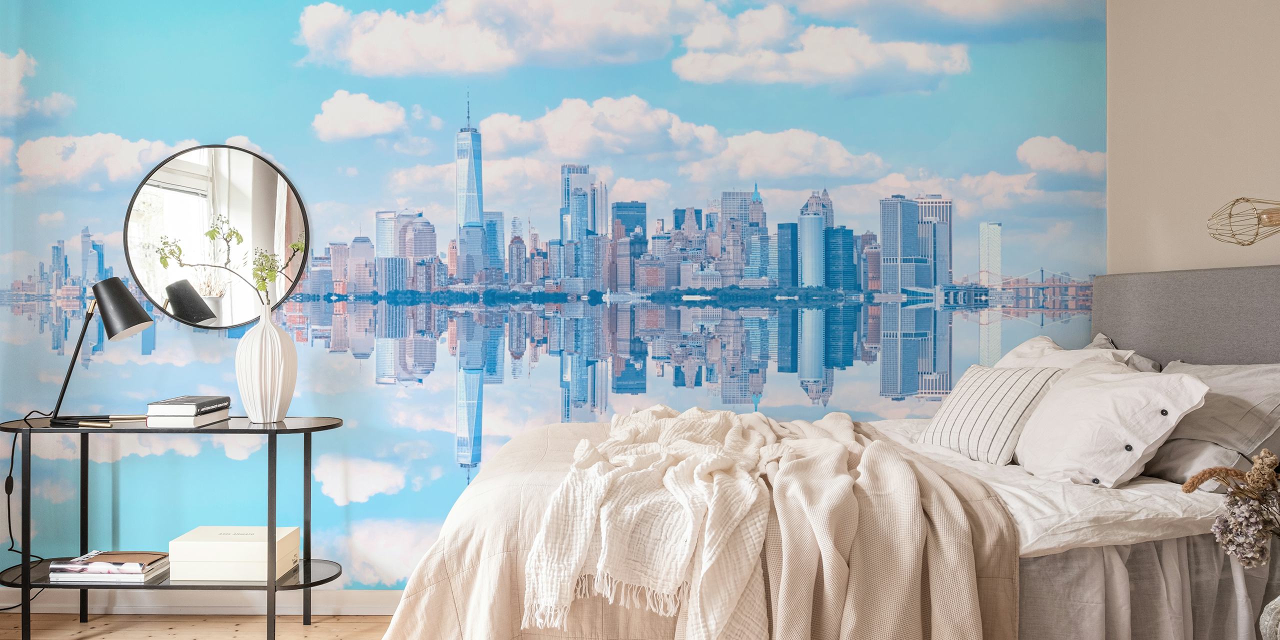 Carta da parati Blue New York con design skyline