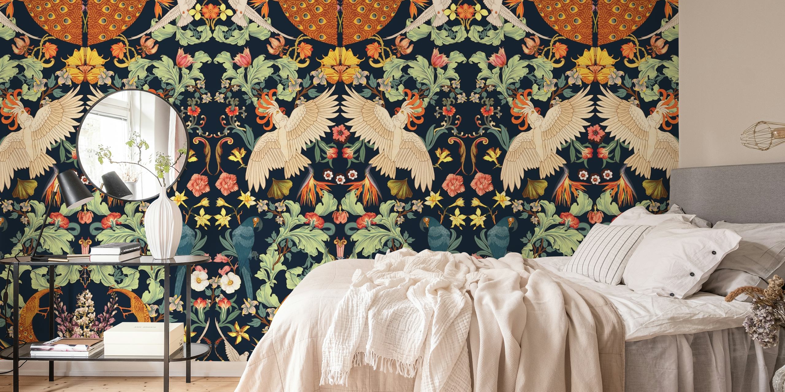 Diseño de papel pintado Victorian Midnight III en una habitación