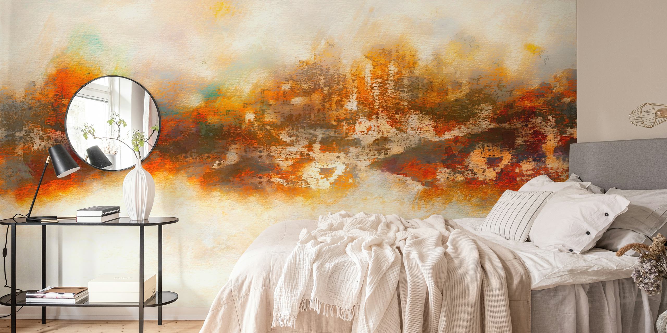 Warm Horizon wallpaper displayed in a room