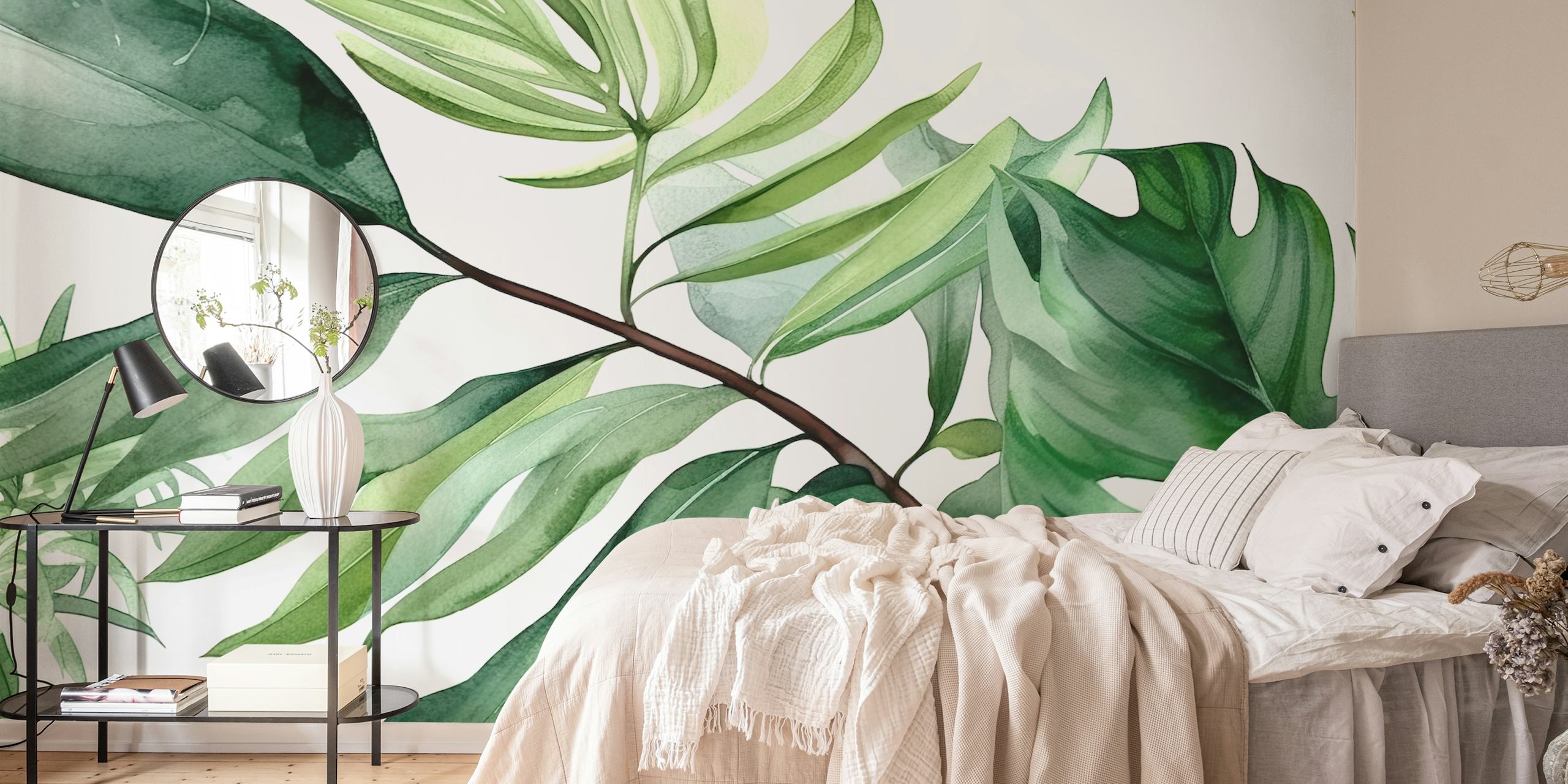 Foliage Wallpaper Displayed In A Room