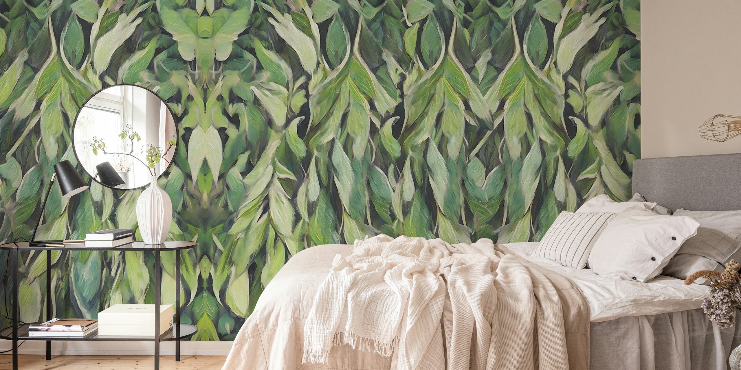 Foliage Green Botanic Wallpaper In A Room