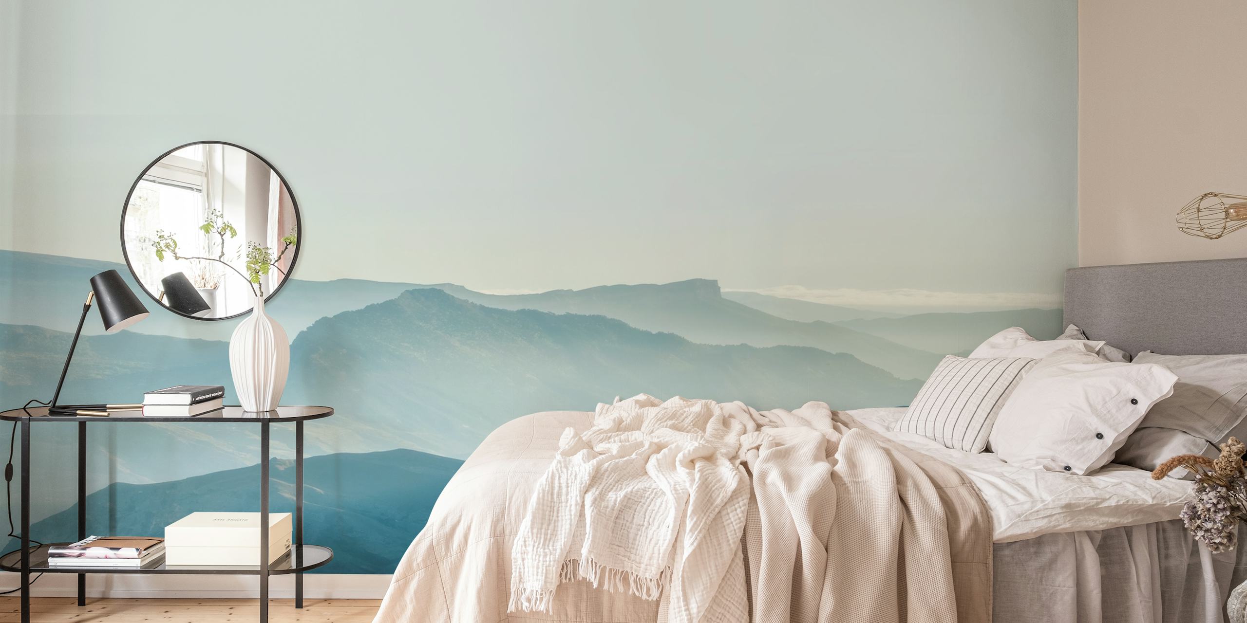 Mountain Mist Sky wallpaper in a room