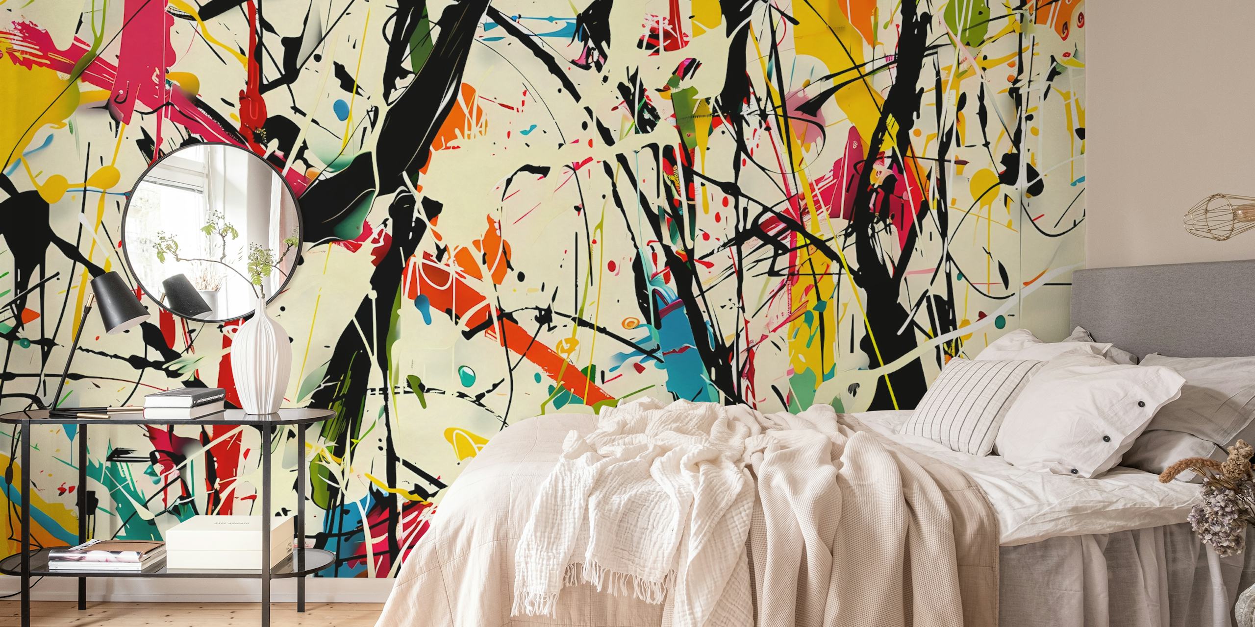Colorful abstract wallpaper design for interiors