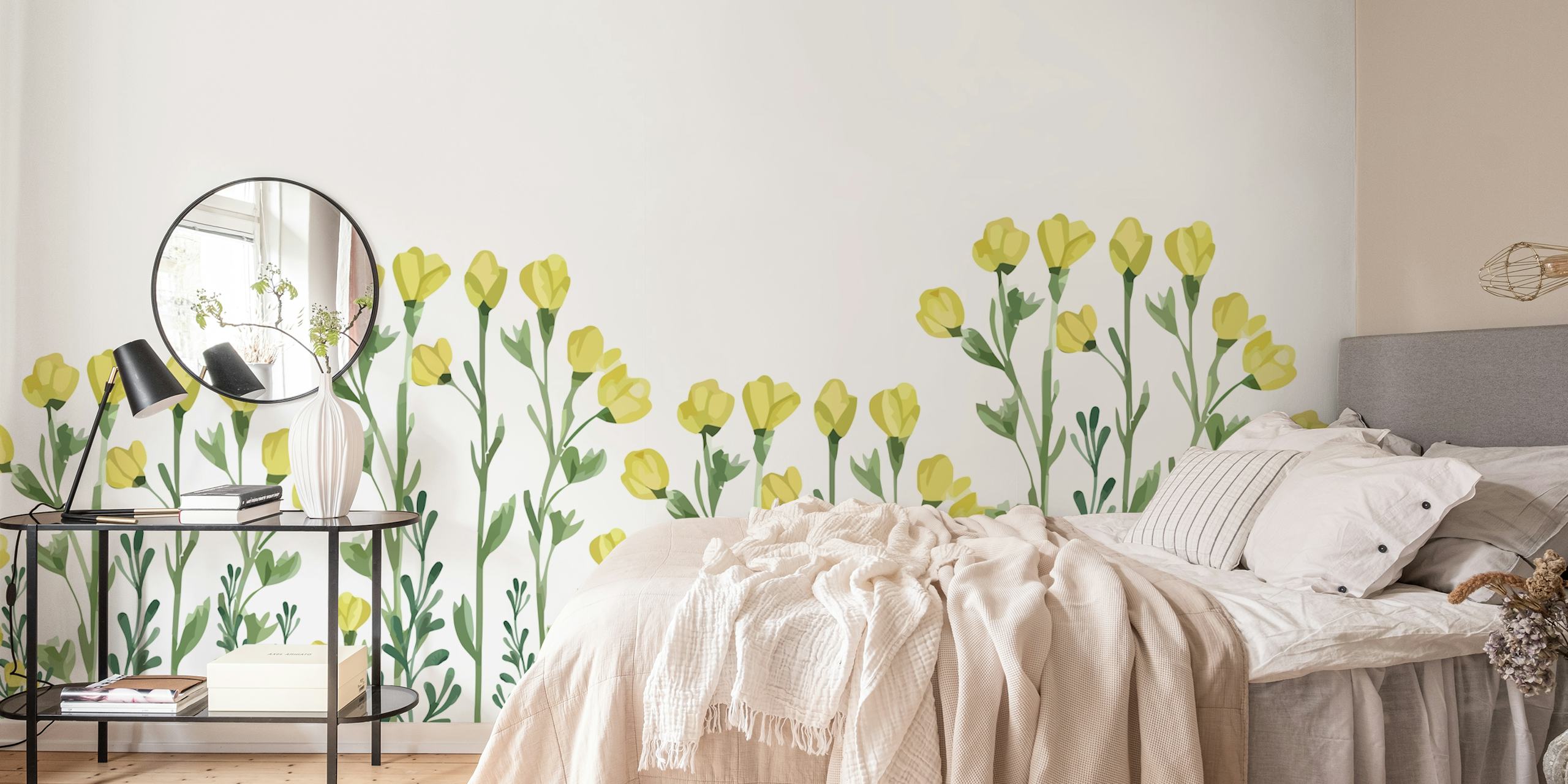 Tapeta kwiatowa z żółtymi Flowers