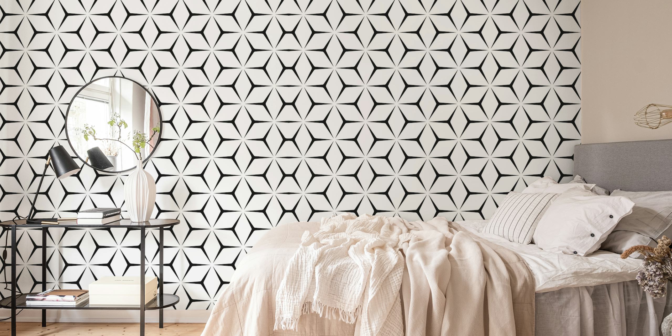 Mid Century White and Black wallpaper